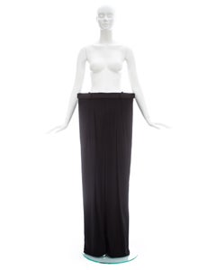 Martin Margiela black wool pinstripe pants with exaggerated waistband, ca. 2011