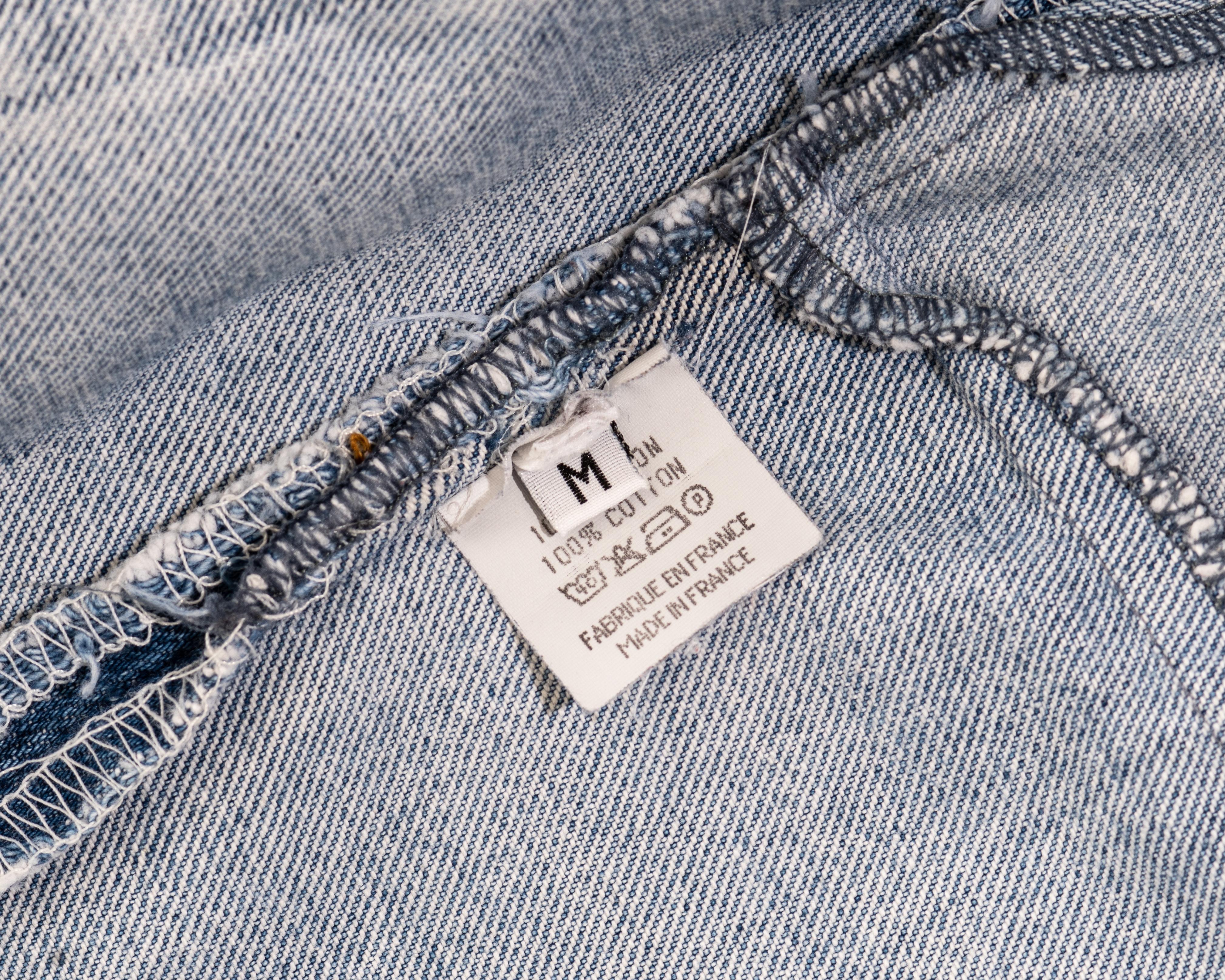 Martin Margiela Blaue:: handgefertigte:: weit abgeschnittene Shorts aus Denim:: fw 2001 3
