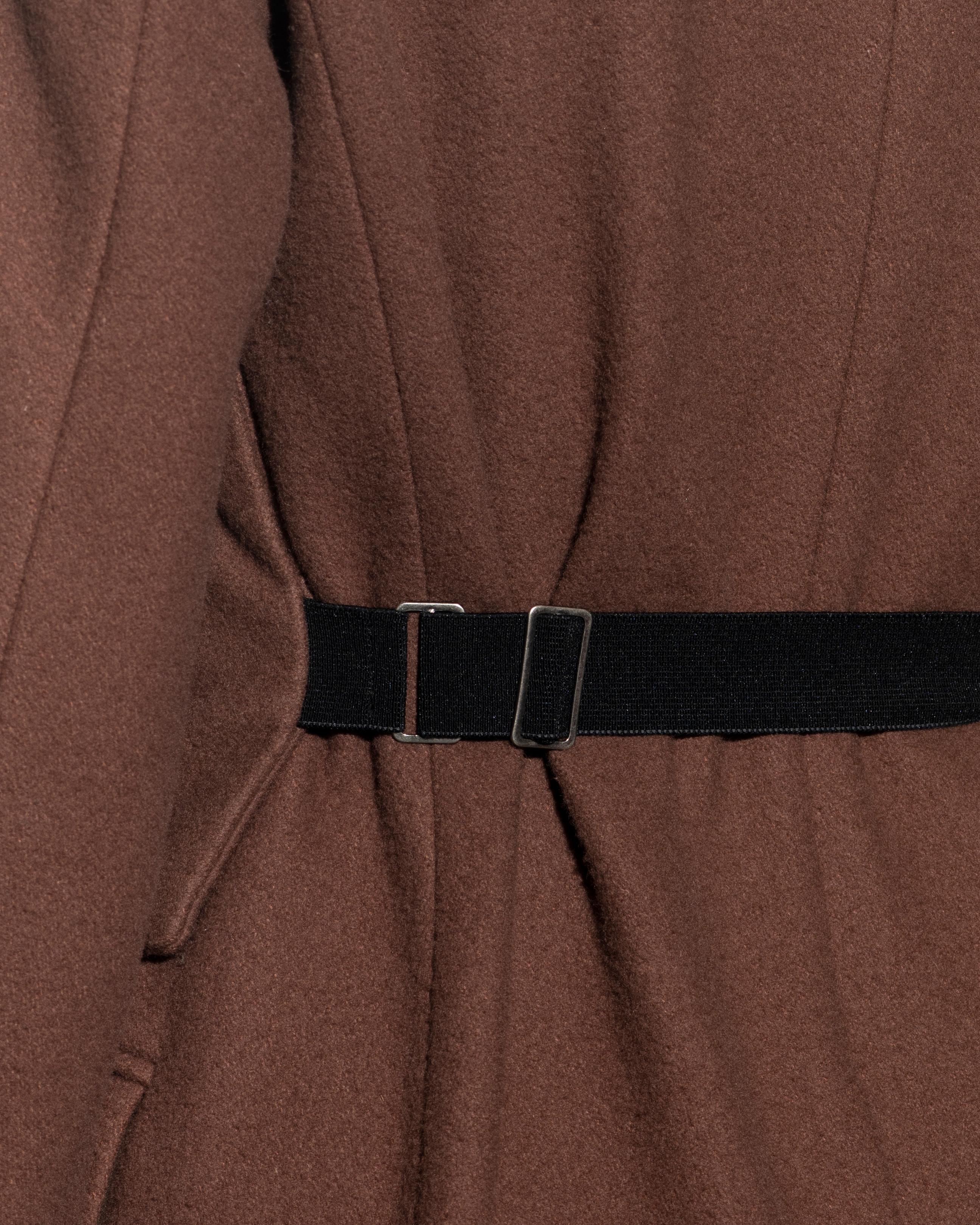 Martin Margiela brown wool coat with matching oversized belt, fw 1996 For Sale 5
