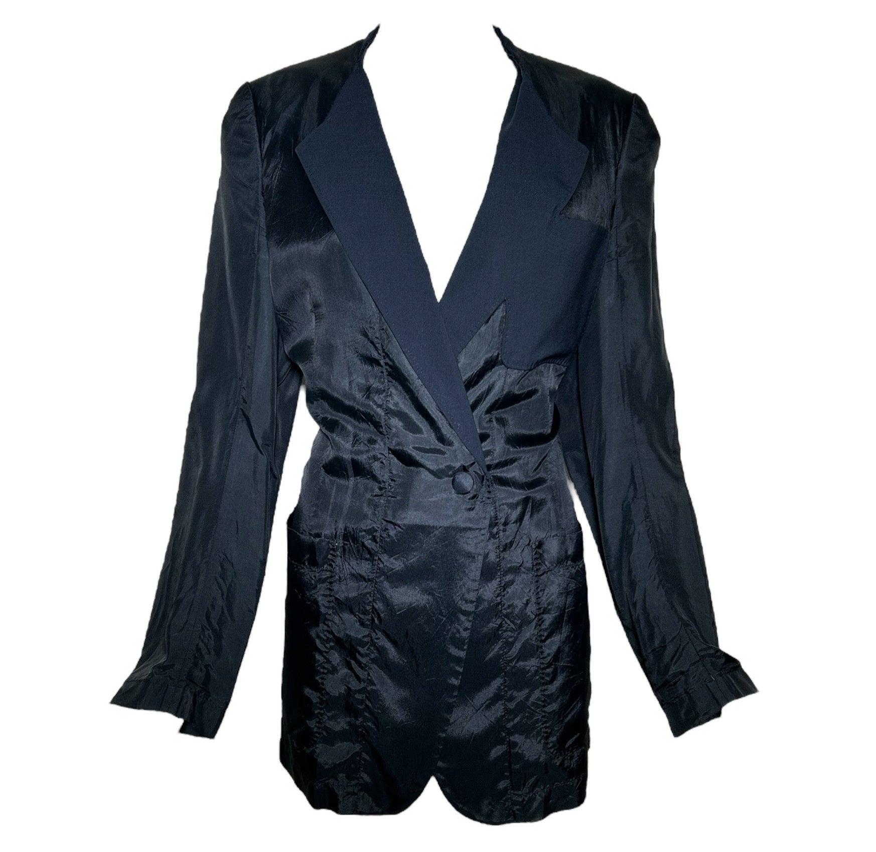 Martin Margiela Blazer decostruito in acetato nero, anni '90 in vendita
