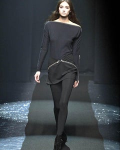 Martin Margiela F/W 2008 Falda de seda con cremallera curvada