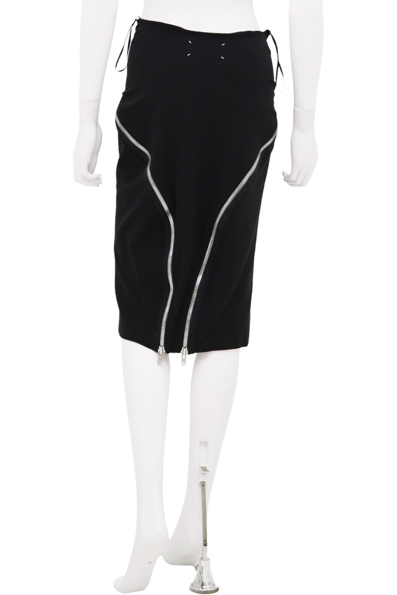 Martin Margiela F/W 2008 Jupe en soie zippée incurvée Excellent état - En vente à Caserta, IT