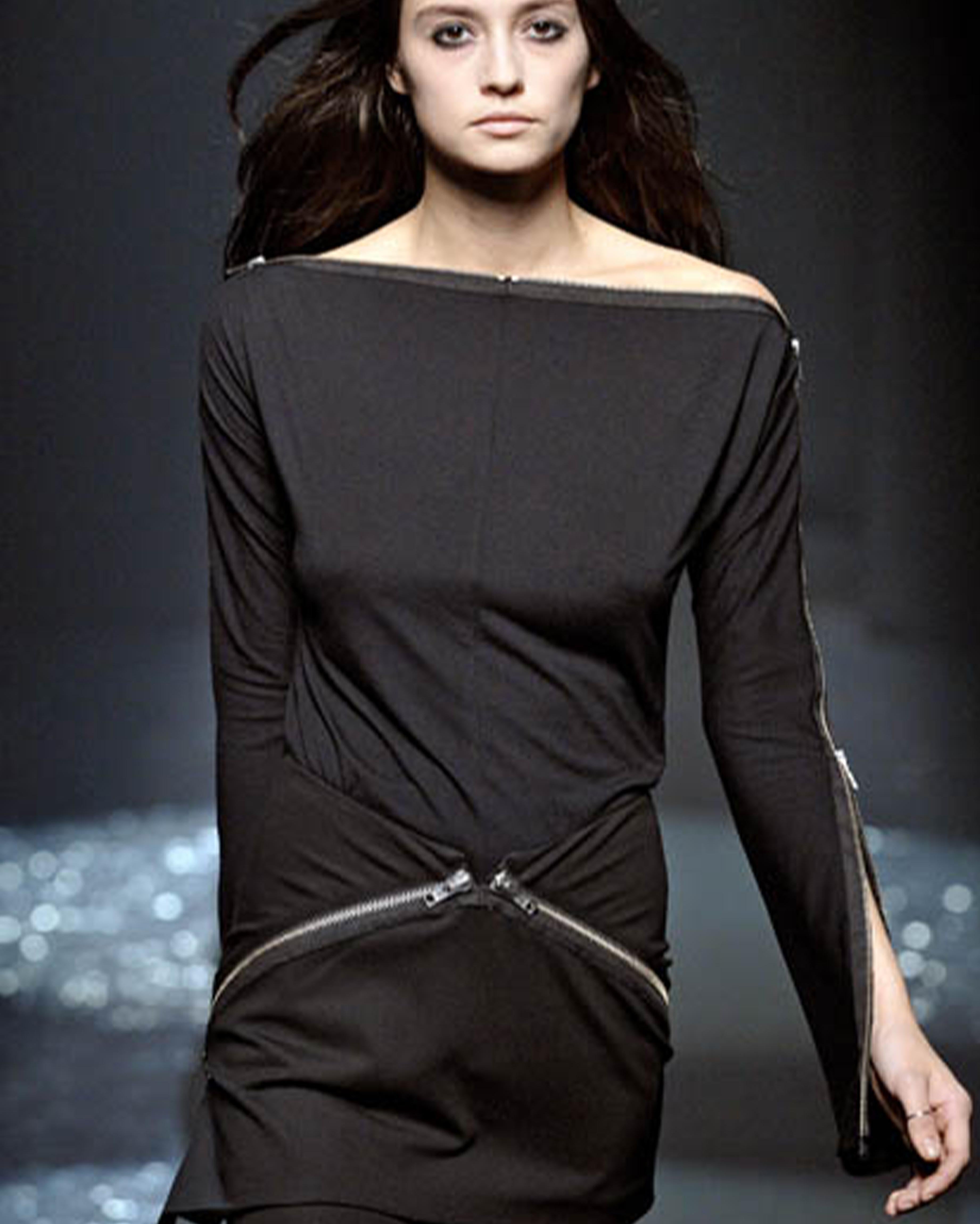 Martin Margiela F/W 2008 Jupe en soie zippée incurvée en vente 1