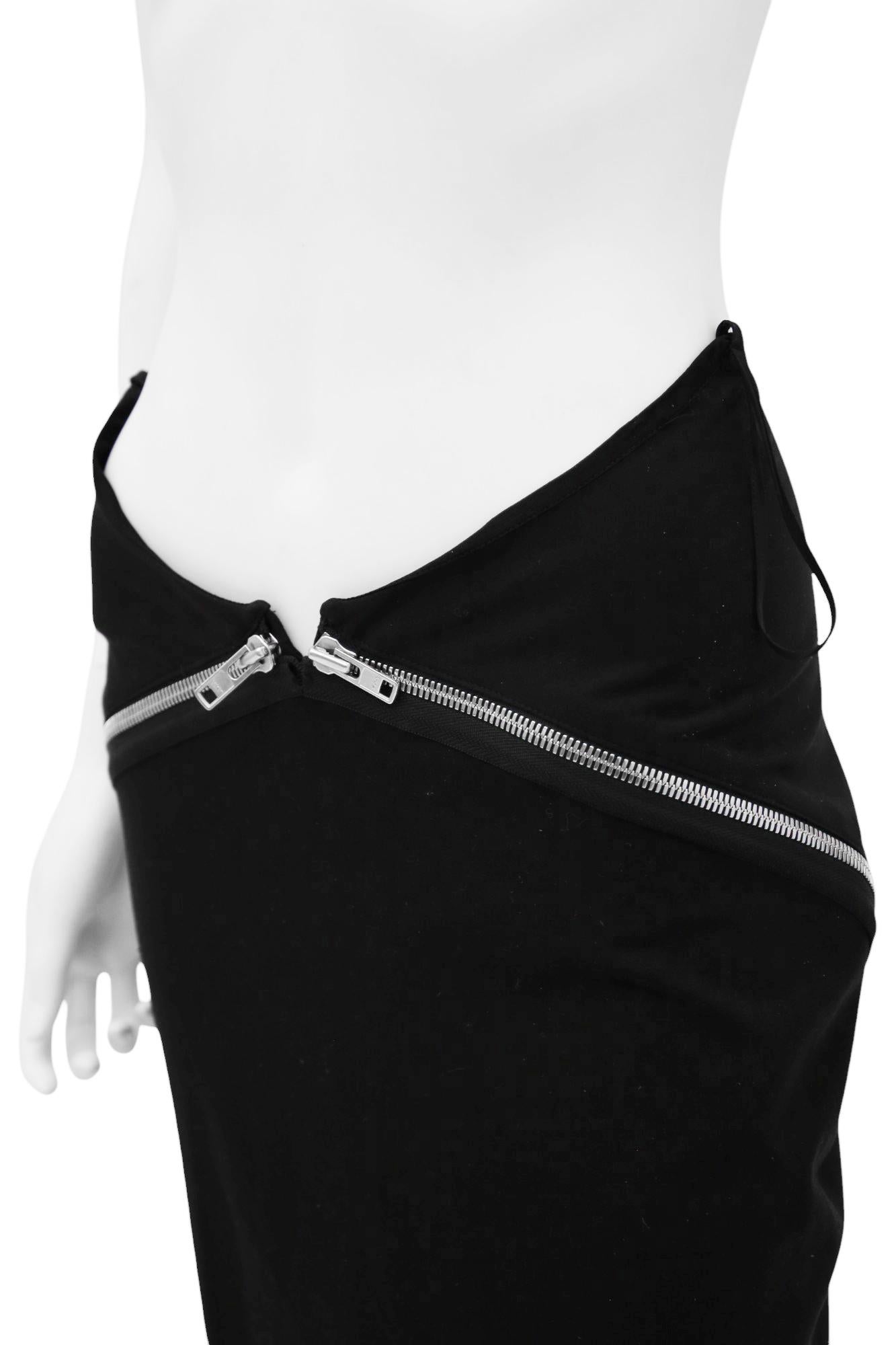 Martin Margiela F/W 2008 Jupe en soie zippée incurvée en vente 4