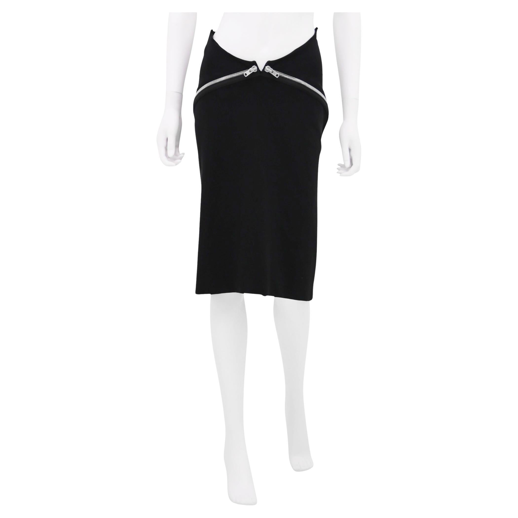 Martin Margiela F/W 2008 Curved Zip Up Silk Skirt