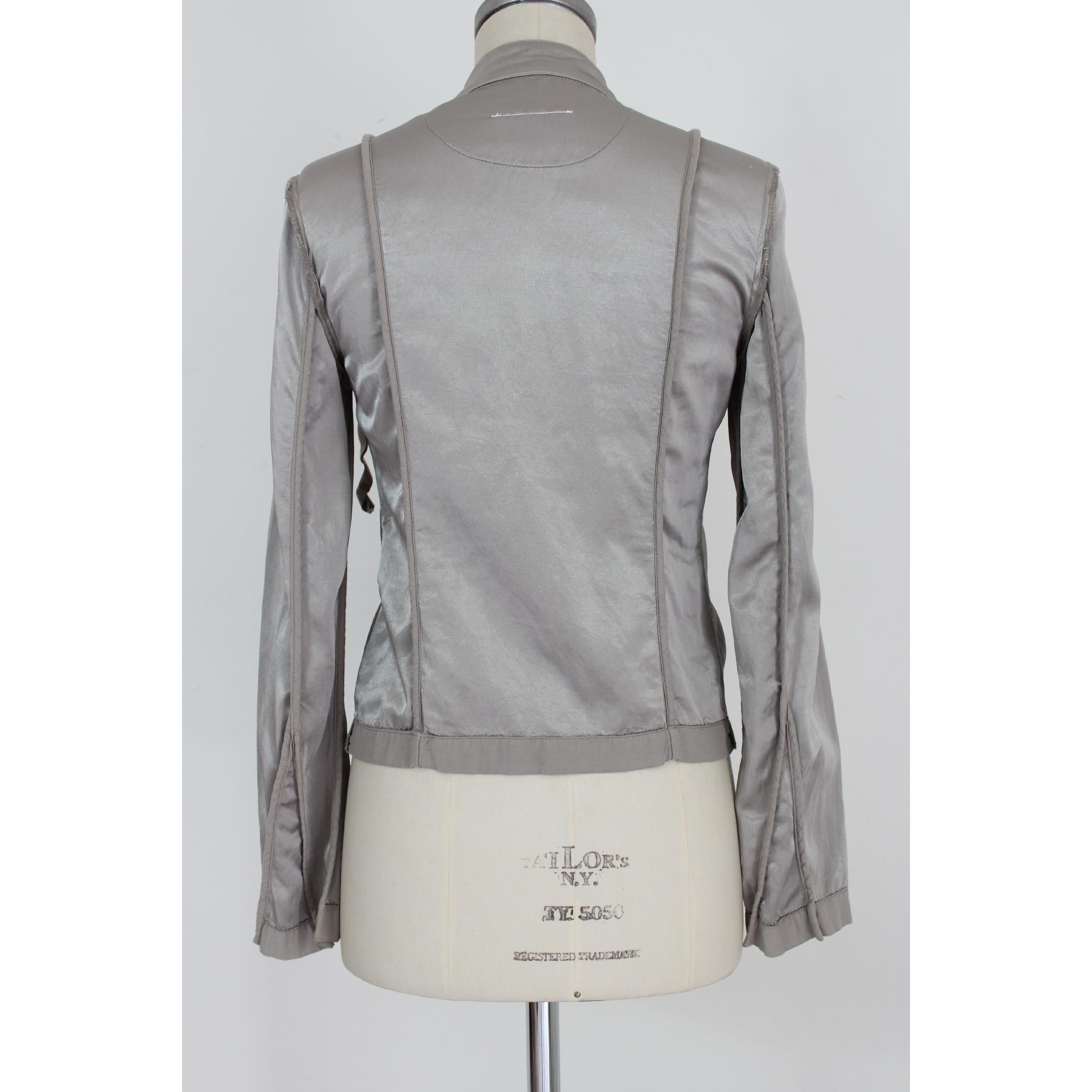Women's Martin Margiela Gray Cotton Soft Biker Jacket 2000s