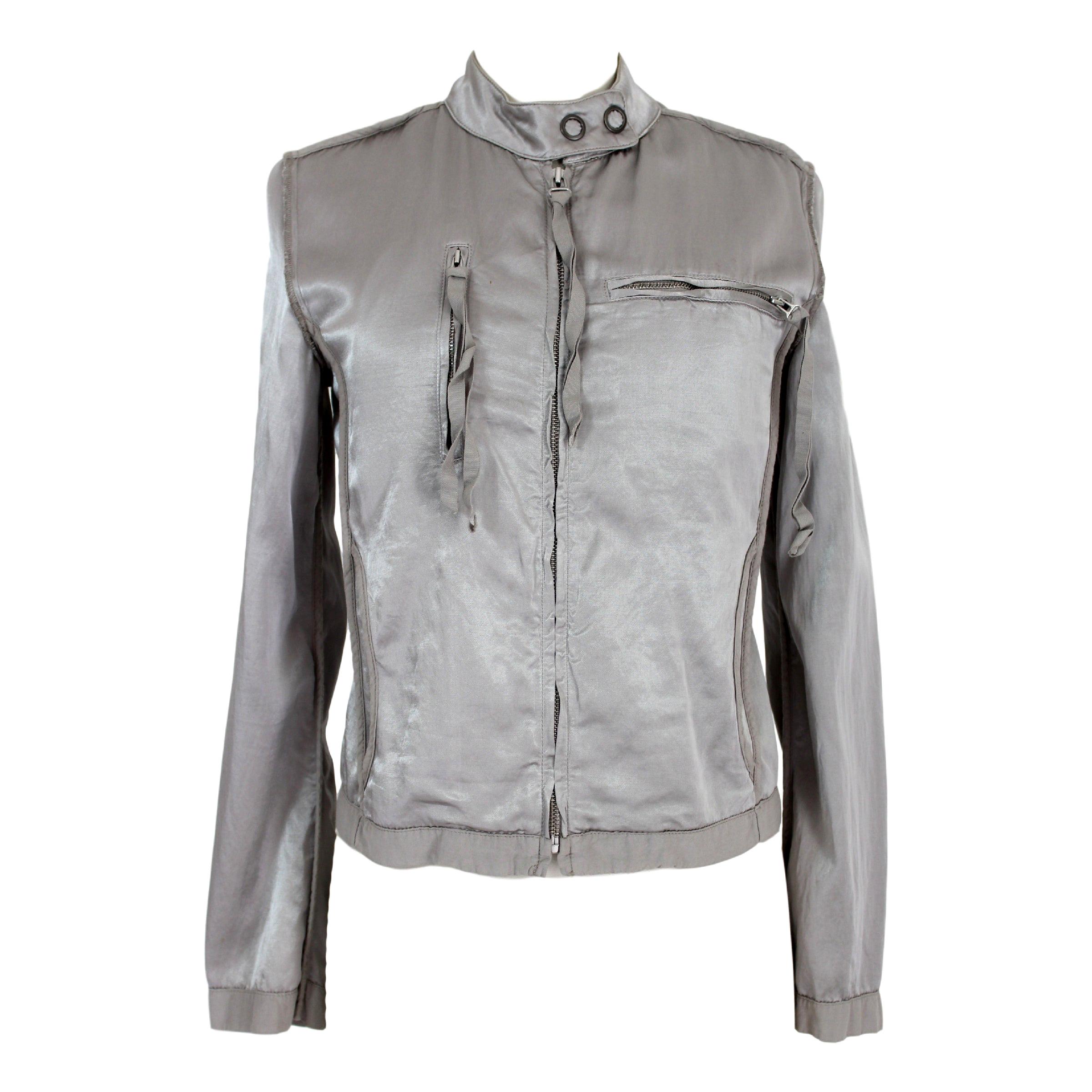 Martin Margiela Gray Cotton Soft Biker Jacket 2000s