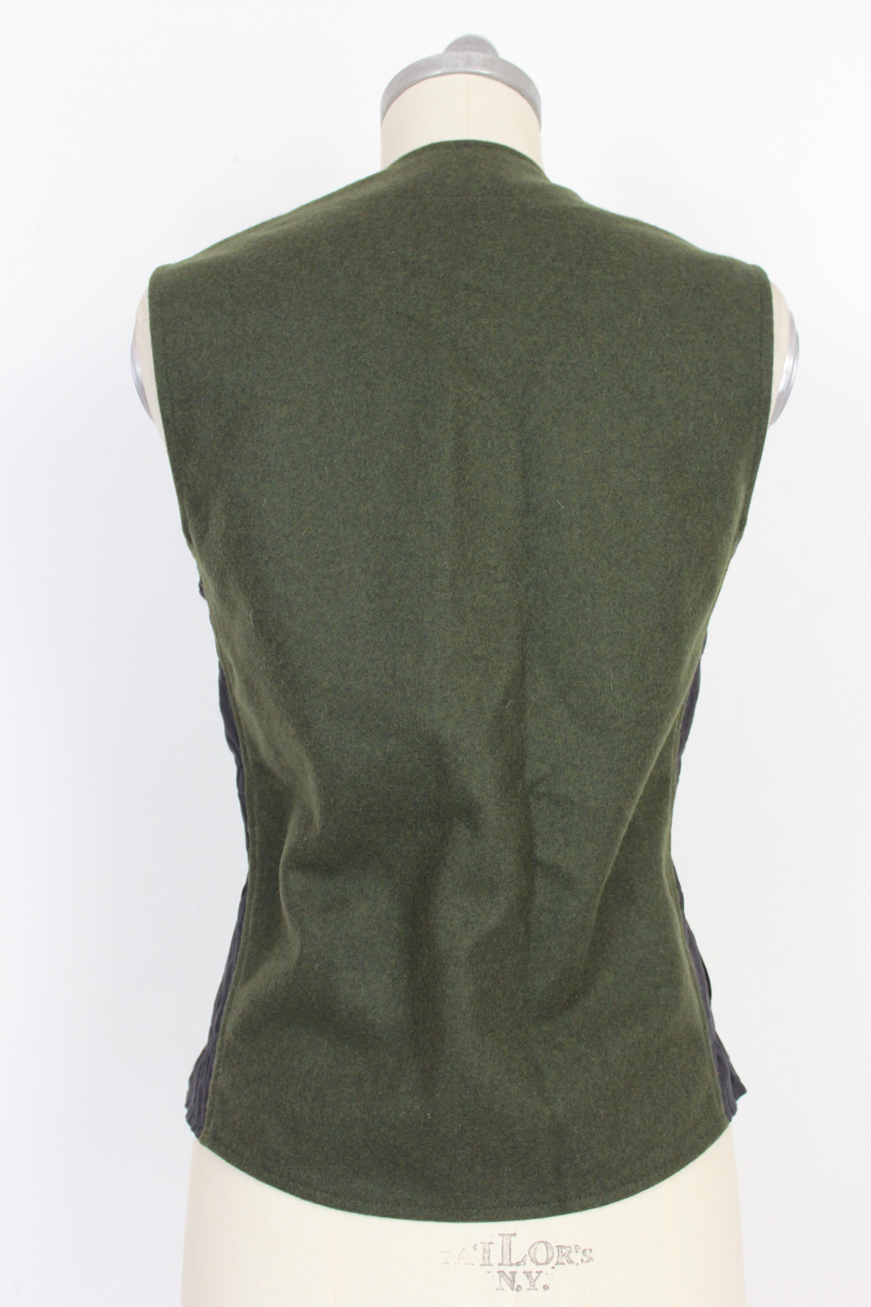 Black Martin Margiela Green Wool Classic Vest