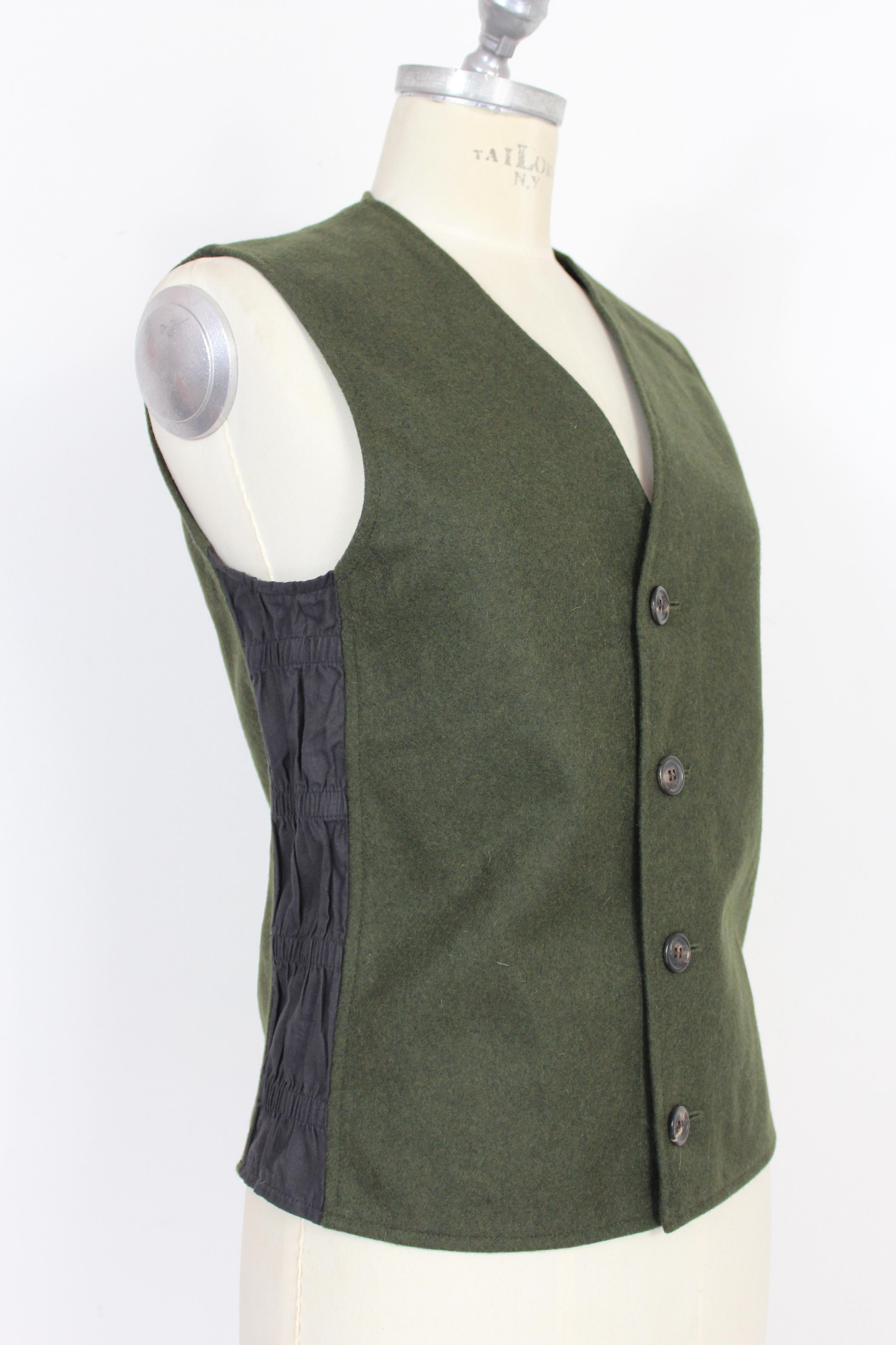 Martin Margiela Green Wool Classic Vest In Excellent Condition In Brindisi, Bt