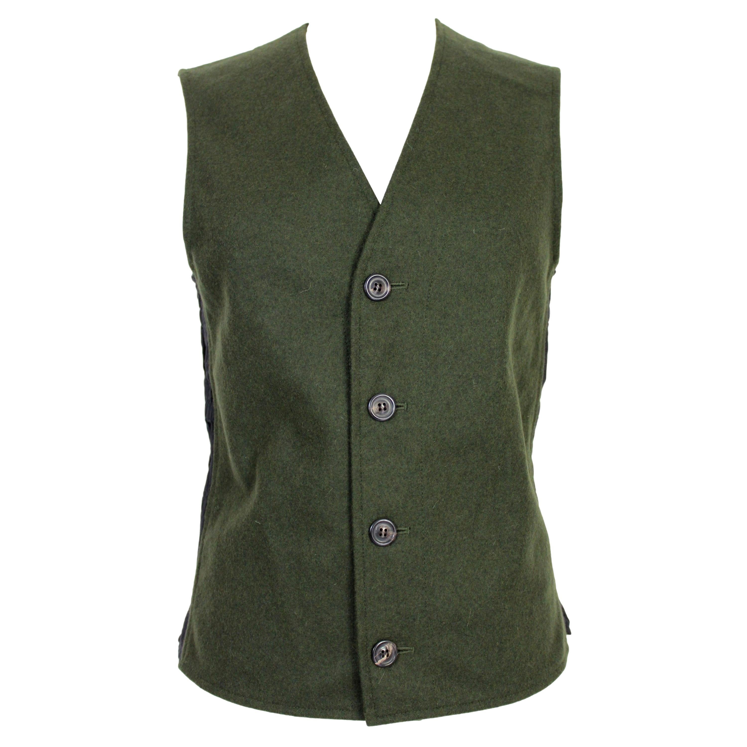 Martin Margiela Green Wool Classic Vest