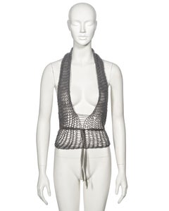 Martin Margiela Grey Openwork Knit Halter Top, ss 1993