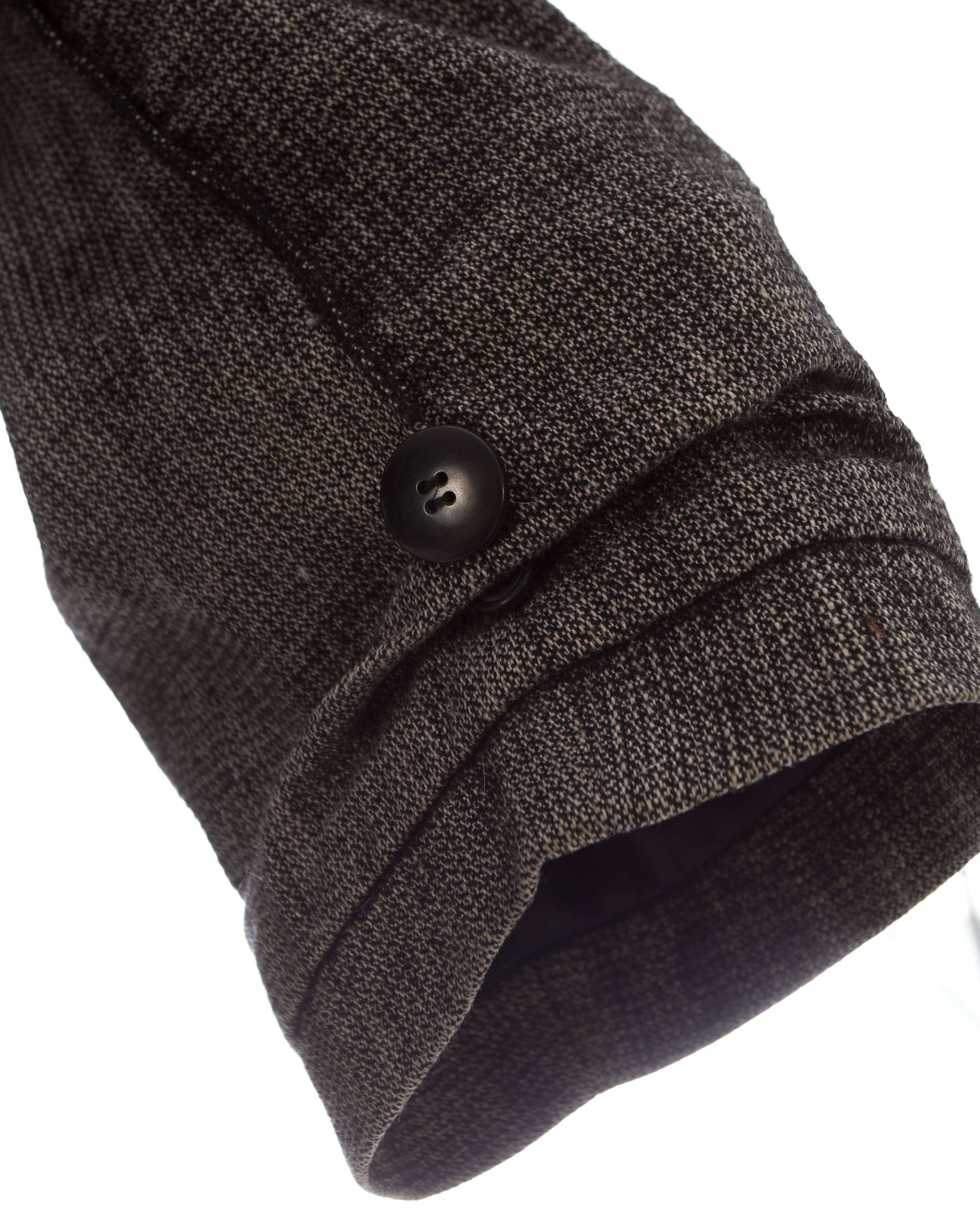Martin Margiela grey wool and linen XXL size 78 double inside coat, fw 2000 For Sale 6
