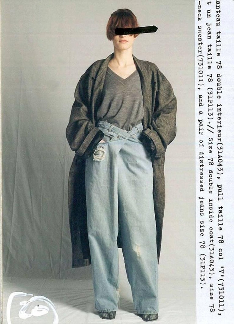 Martin Margiela grey wool and linen XXL size 78 double inside coat, ca. 2000 For Sale at 1stdibs