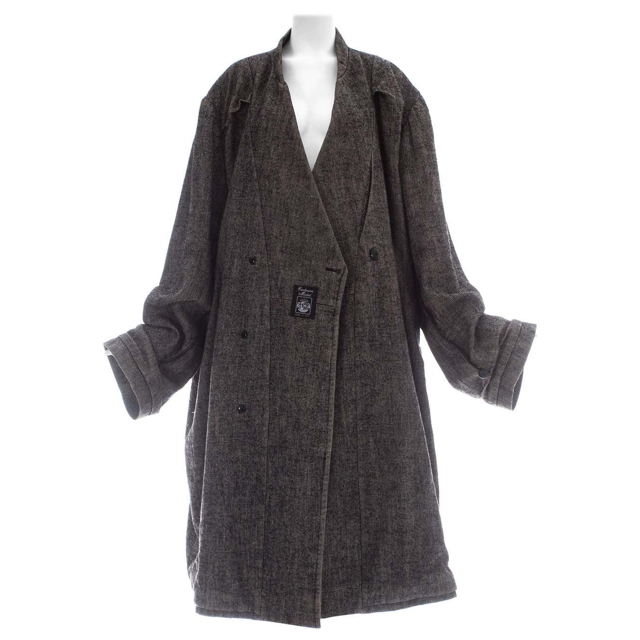 Martin Margiela grey wool and linen XXL size 78 double inside coat, fw ...