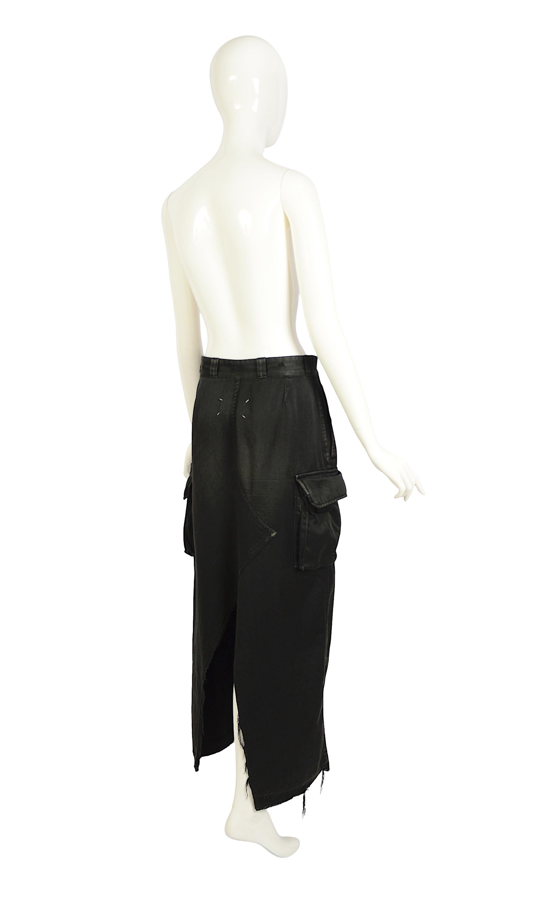 Martine FW 1994 Iconic Vintage Artisanal Military Surplus Cargo Skirt in vendita 3