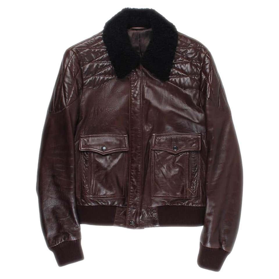 Men's SHIPLEY and HALMOS S Brown Leather Biker Jacket For Sale at ...