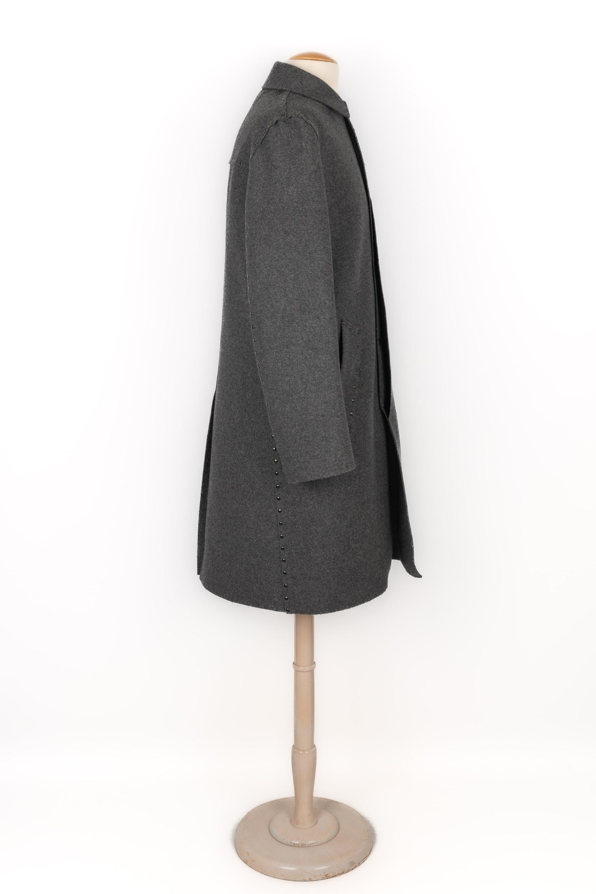 Martin Margiela Abrigo largo de lana gris para hombre Negro en venta
