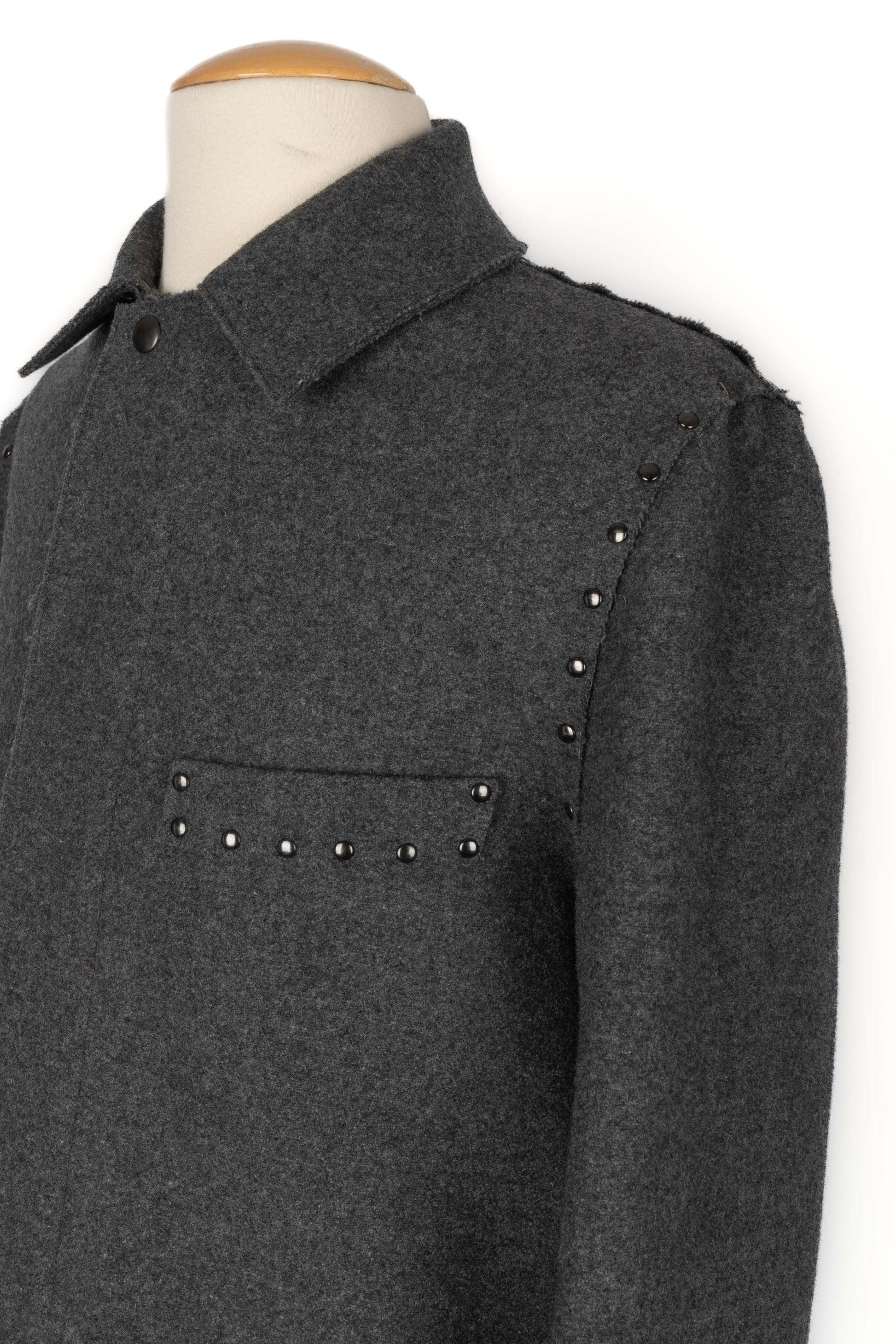 De los hombres Martin Margiela Abrigo largo de lana gris para hombre en venta