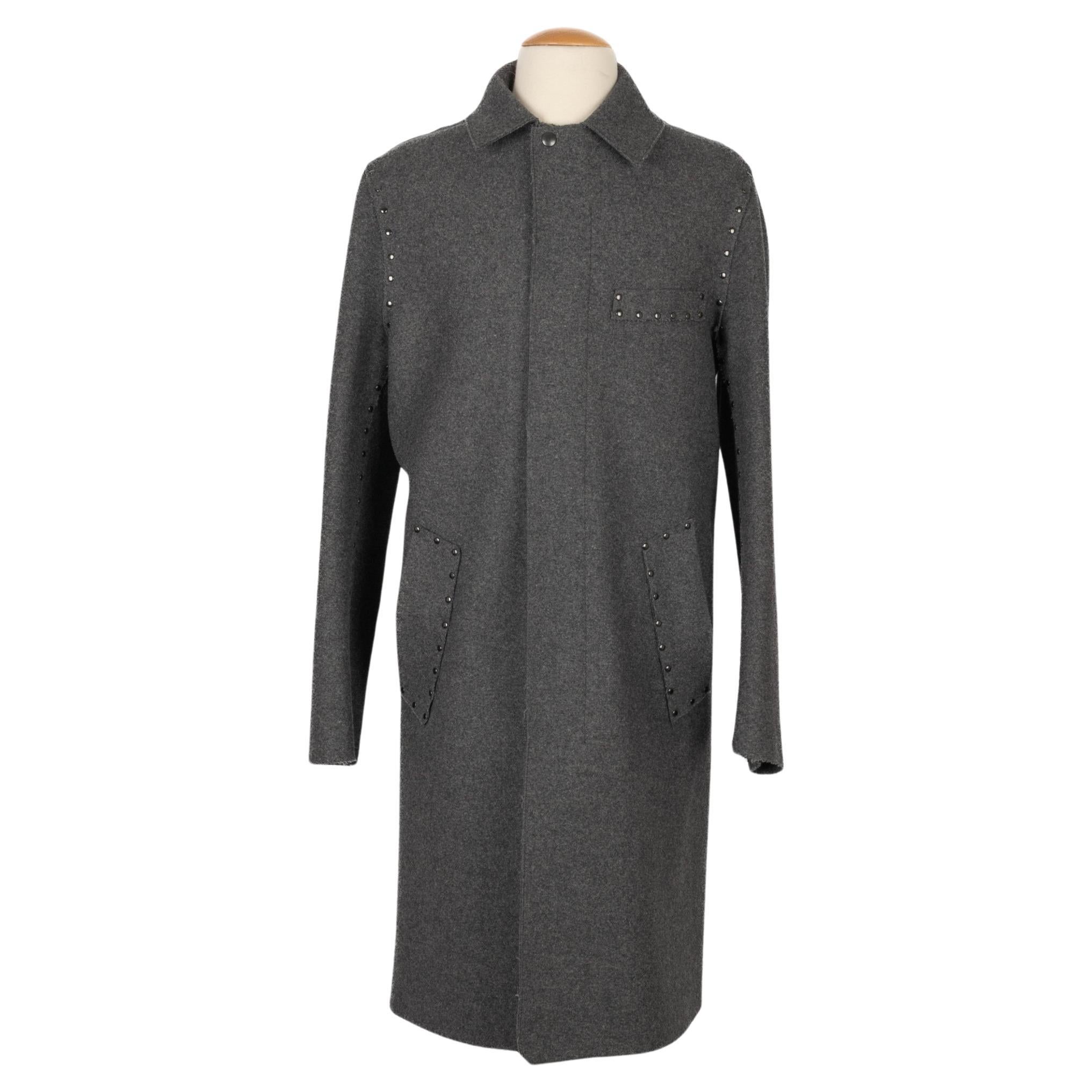 Martin Margiela Cappotto lungo in lana grigio da uomo
