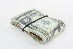 MARTIN MARGIELA MMM $11 dollar bill elastic band bifold leather wallet