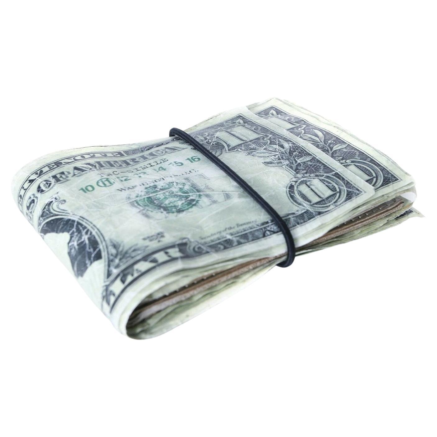 MARTIN MARGIELA MMM $11 dollar bill elastic band bifold leather wallet