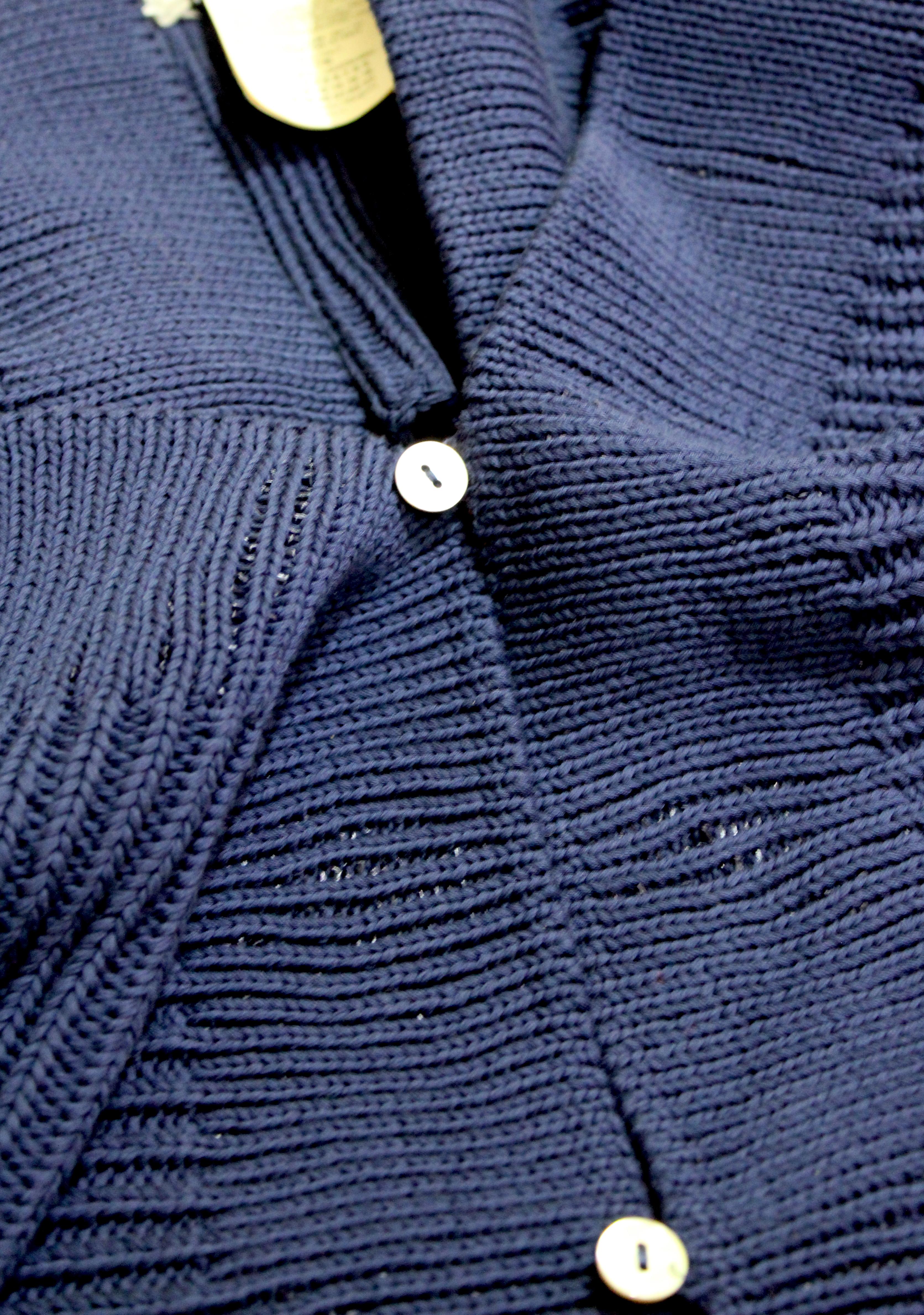 Women's or Men's Martin Margiela Navy Cotton Knit Scarf / Collar For Sale