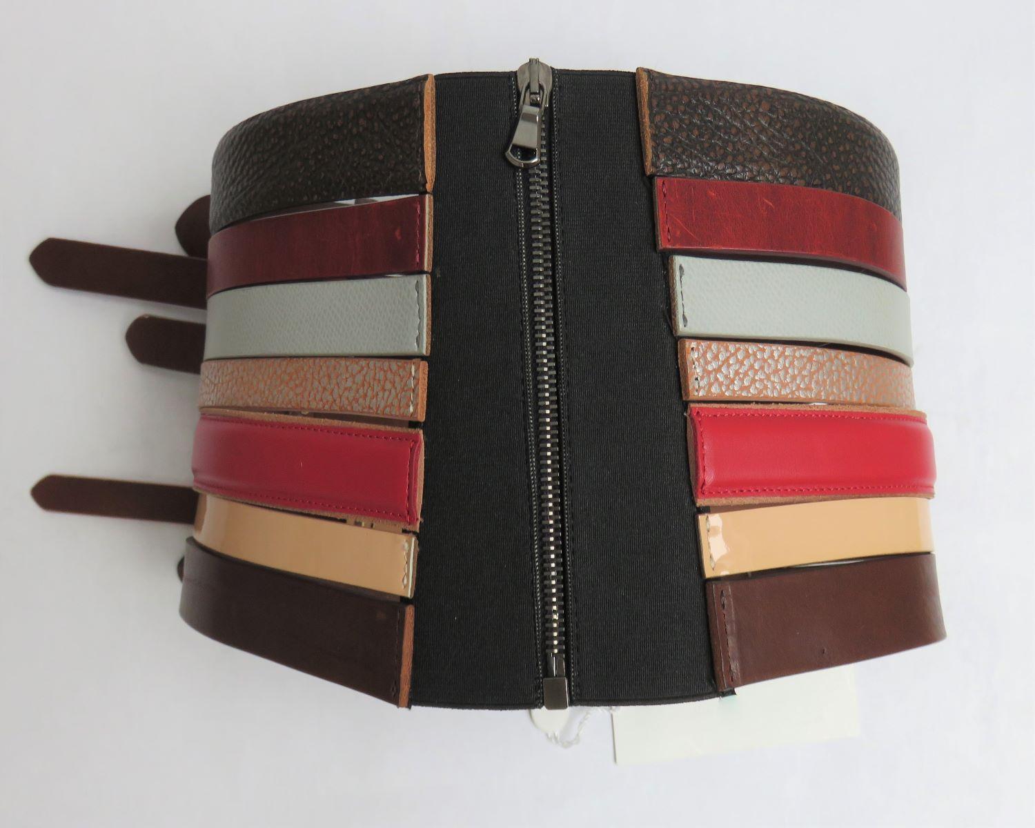 Martin Margiela New Artisanal Stacked Leather Belt In Excellent Condition In Water Mill, NY