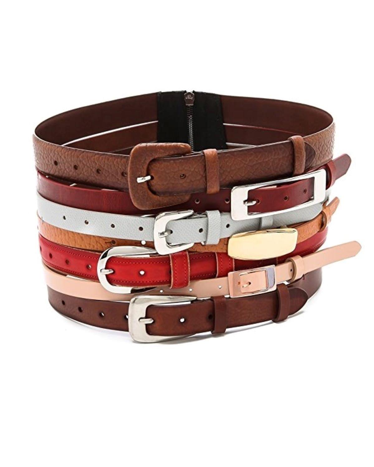 Brown Martin Margiela New Artisanal Stacked Leather Belt