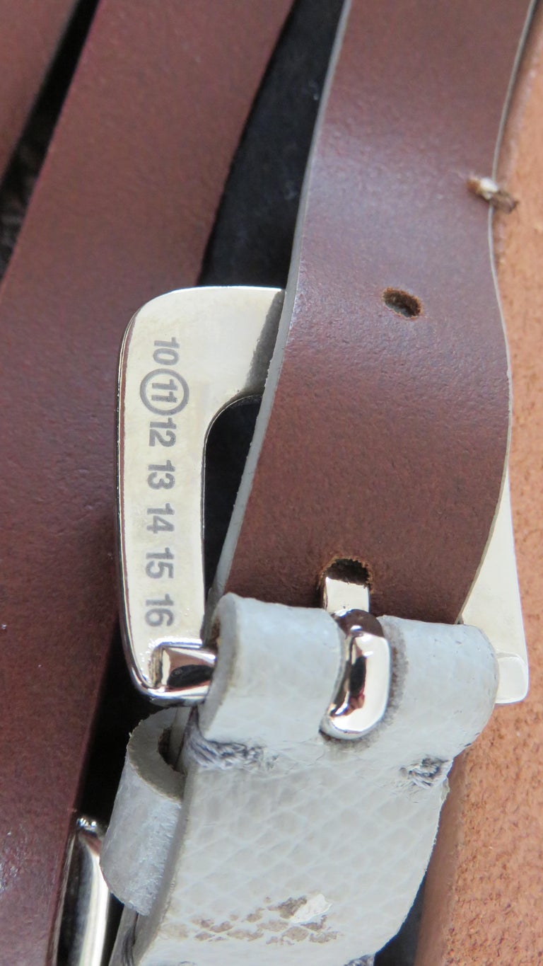 Martin Margiela New Artisanal Stacked Leather Belt at 1stDibs
