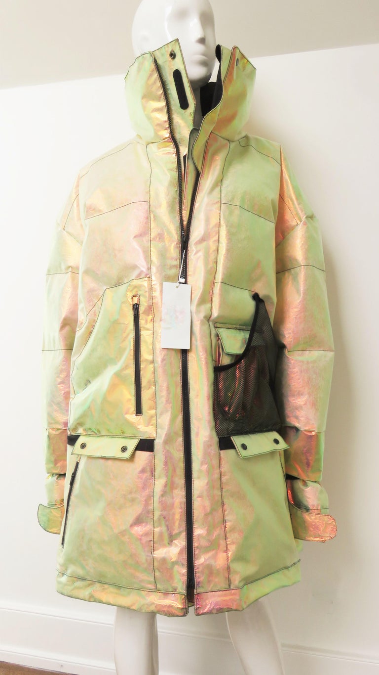 Martin Margiela New Iridescent Oversized Puffer Jacket A/W 2018 For Sale at  1stDibs