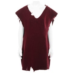 Martin Margiela chaleco oversize de punto destruido burdeos, fw 2000