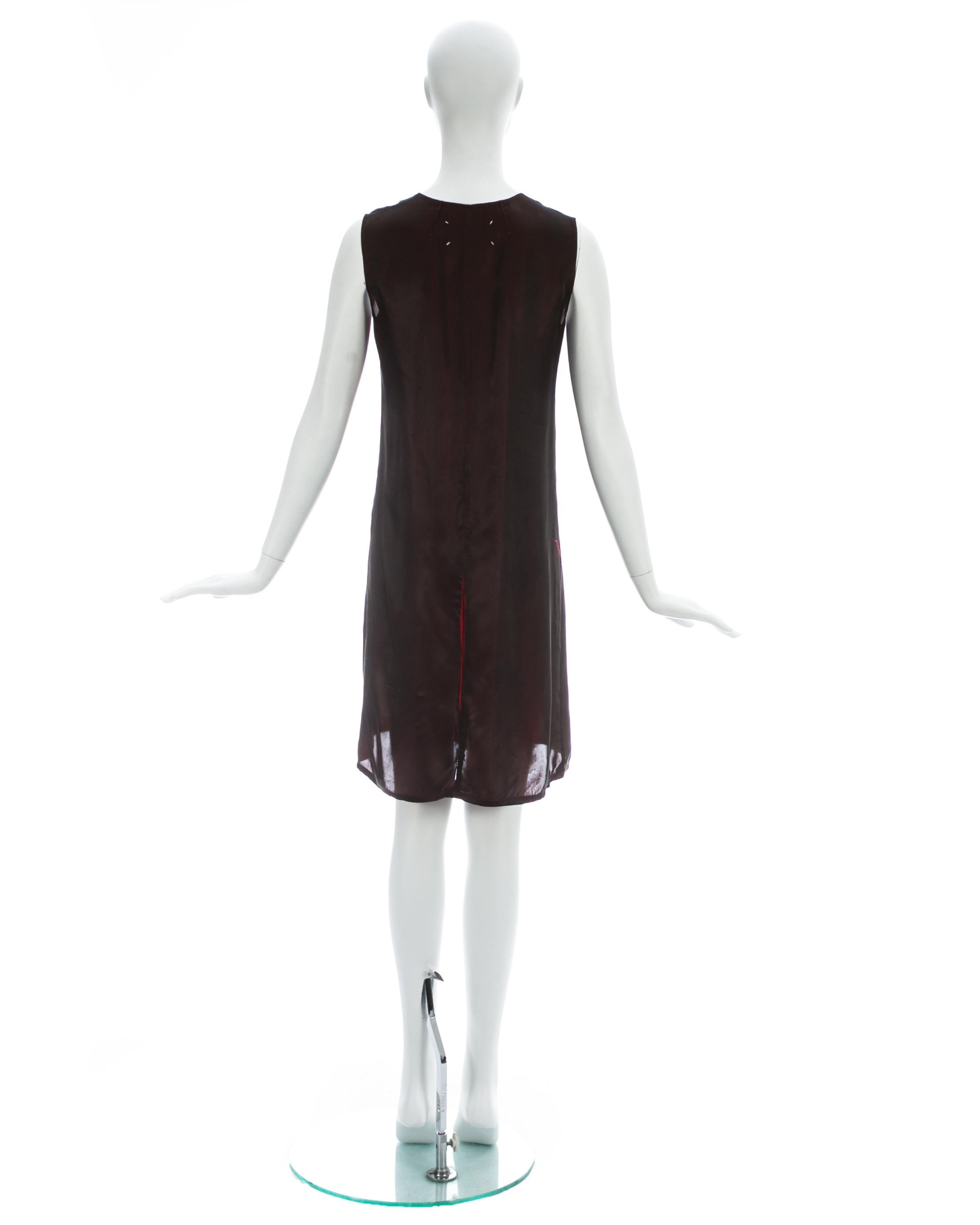 Martin Margiela red and black two-tone rayon slip dress, ca. 1997 For Sale 2