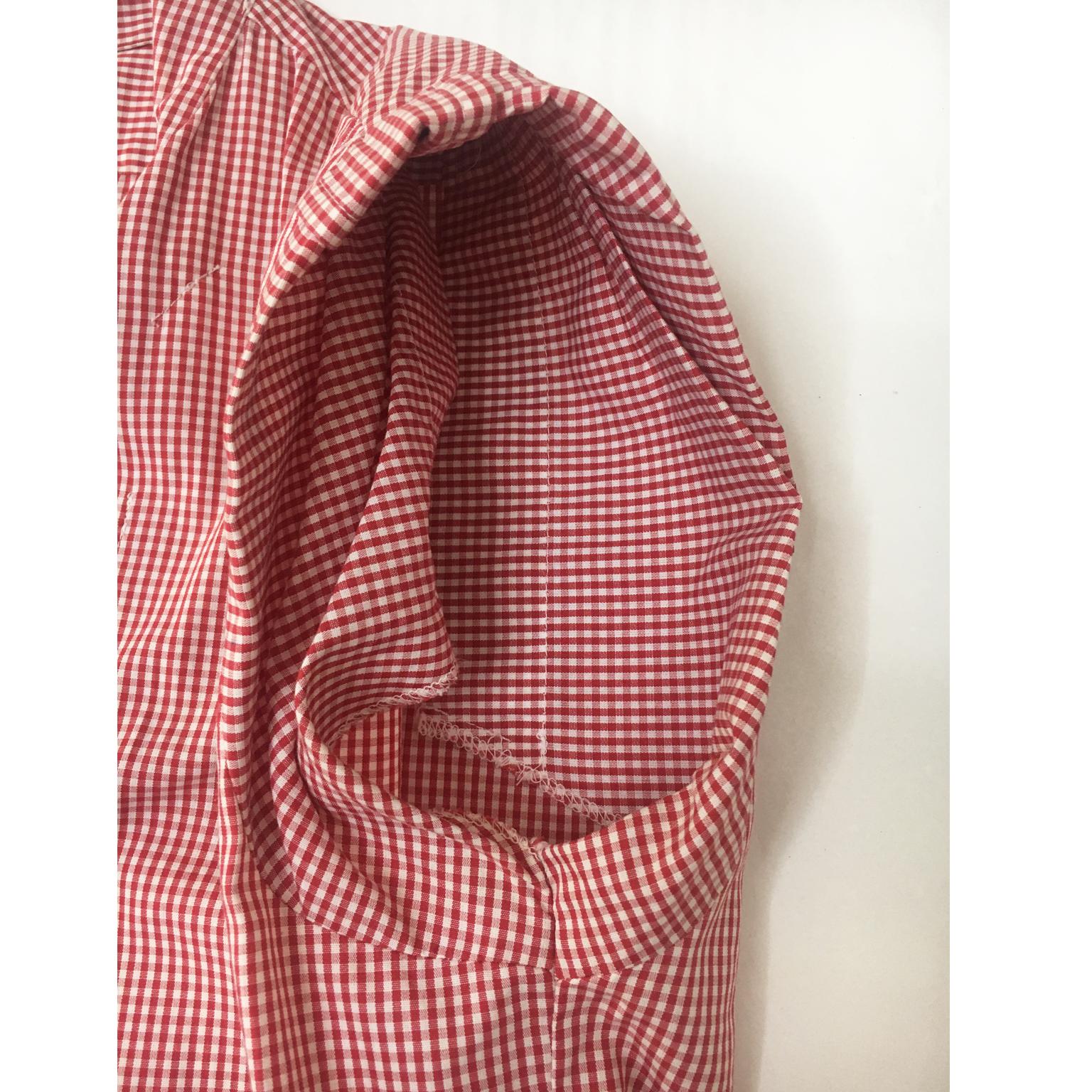 Martin Margiela Reworked Red White Gingham Top Blouse 1990s In Good Condition In Berlin, DE