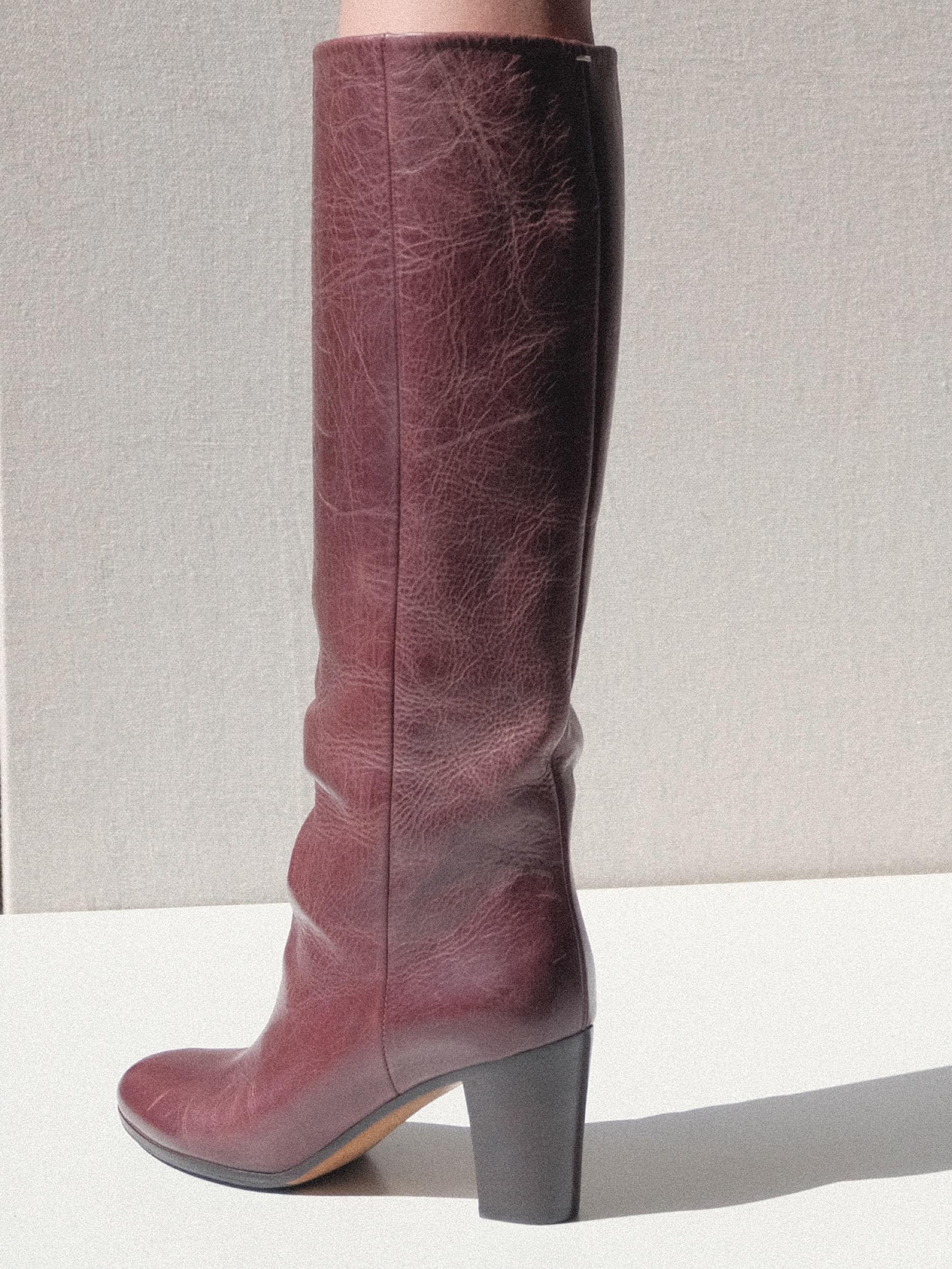 Martin Margiela Riding Boots Deep Red Size 37 Replica Line 22 For Sale 6