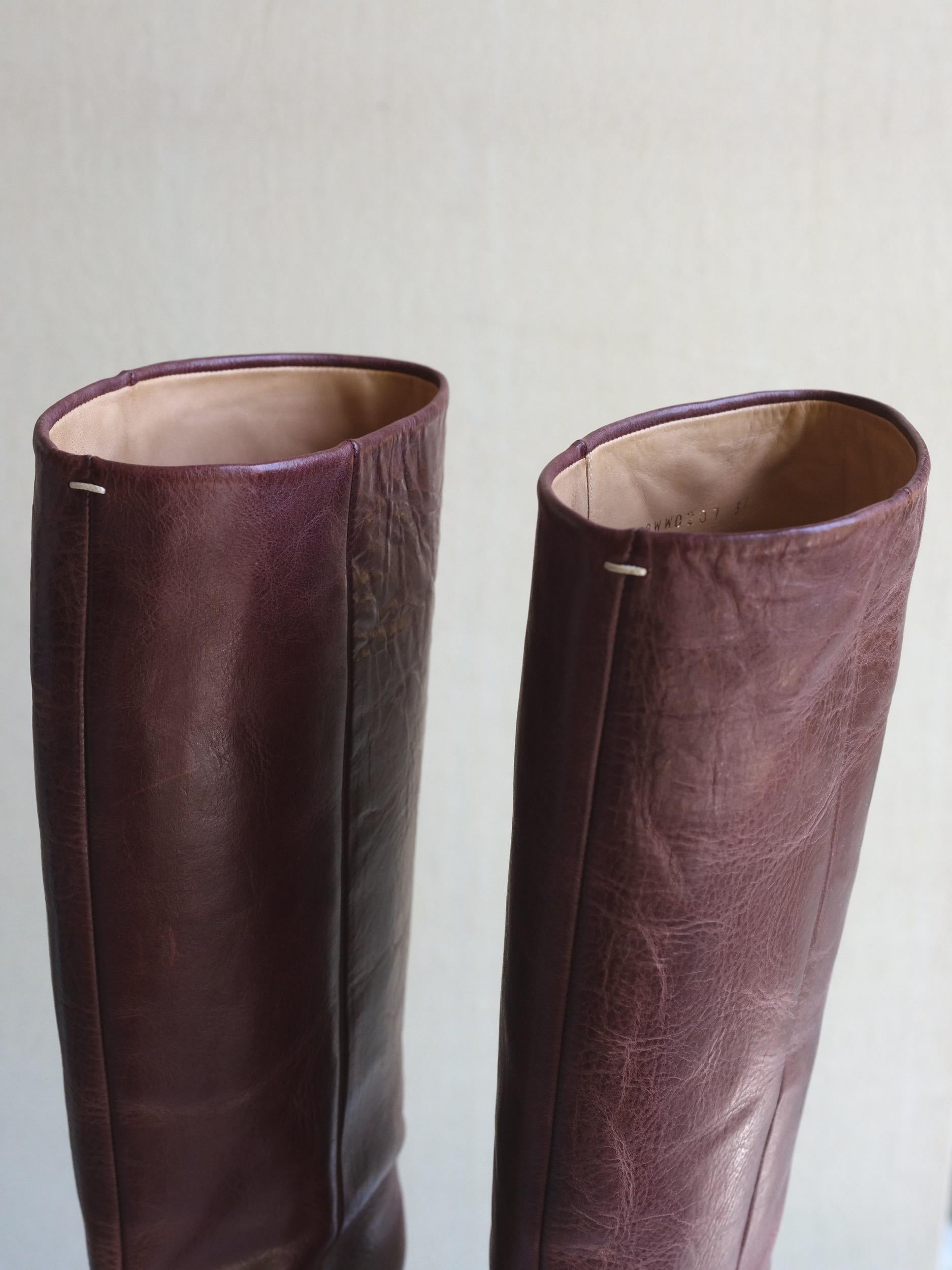 Martin Margiela Riding Boots Deep Red Size 37 Replica Line 22 For Sale 8