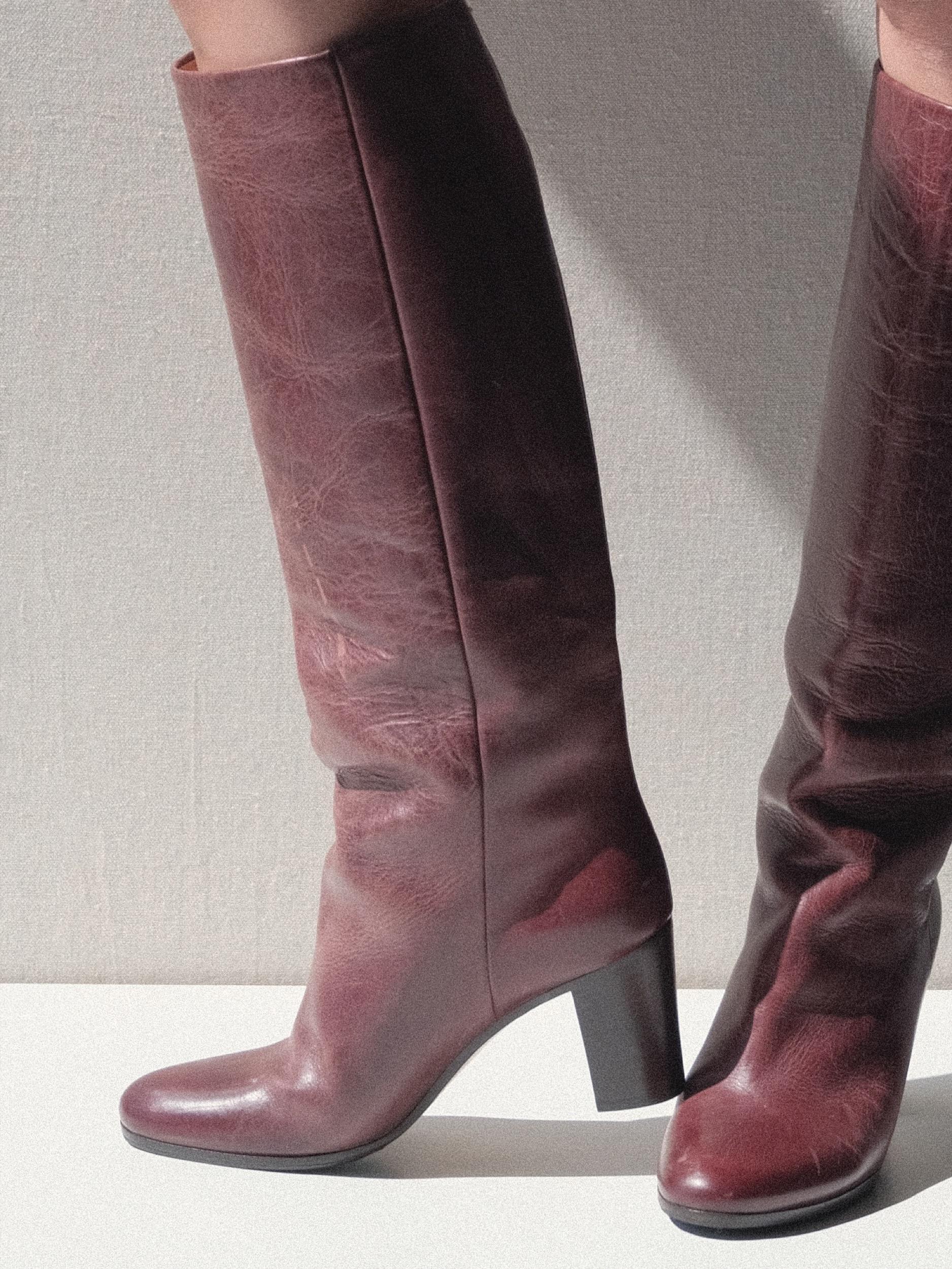 Martin Margiela Riding Boots Deep Red Size 37 Replica Line 22 For Sale 10
