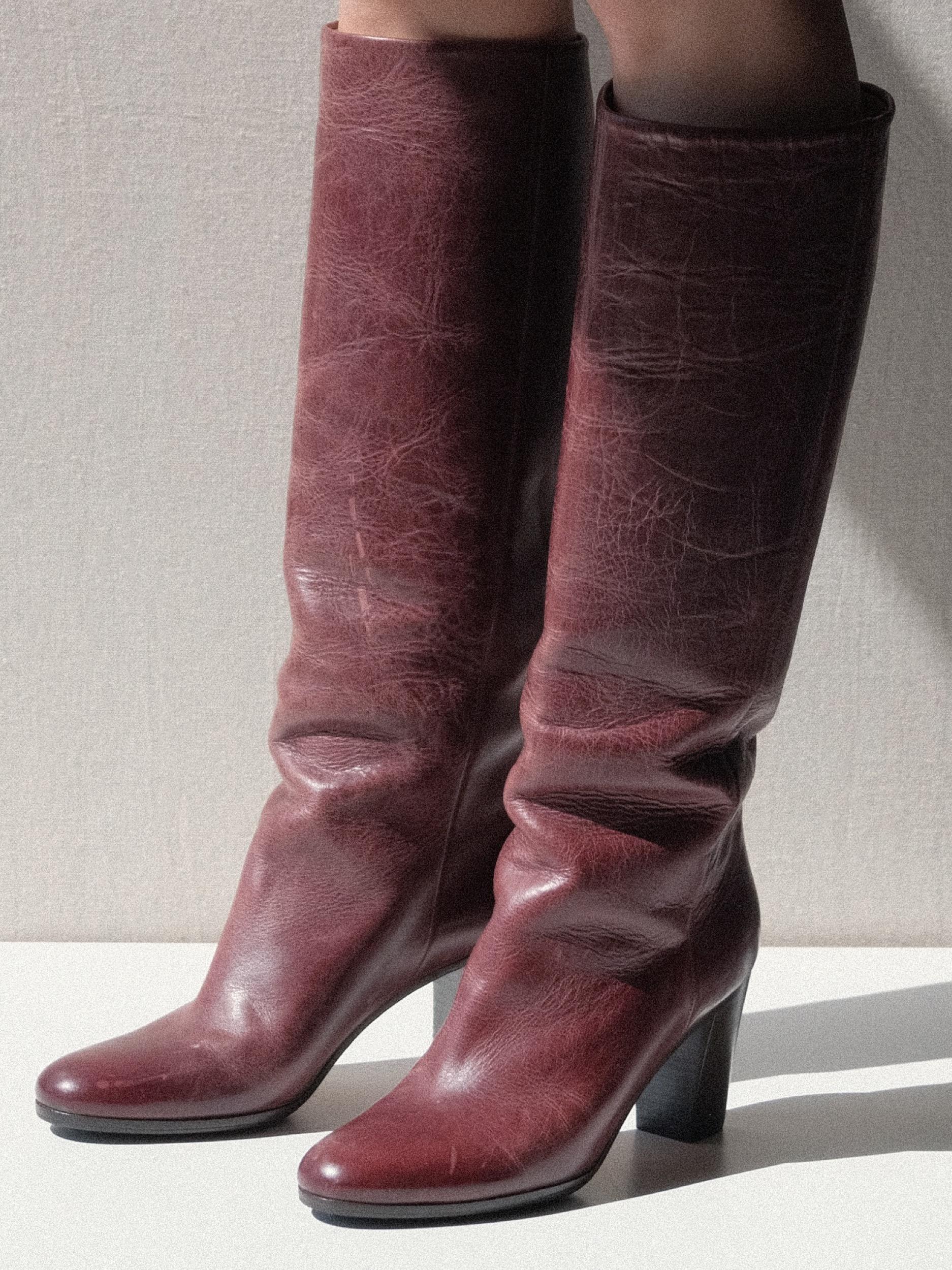 Martin Margiela Riding Boots Deep Red Size 37 Replica Line 22 For Sale 14