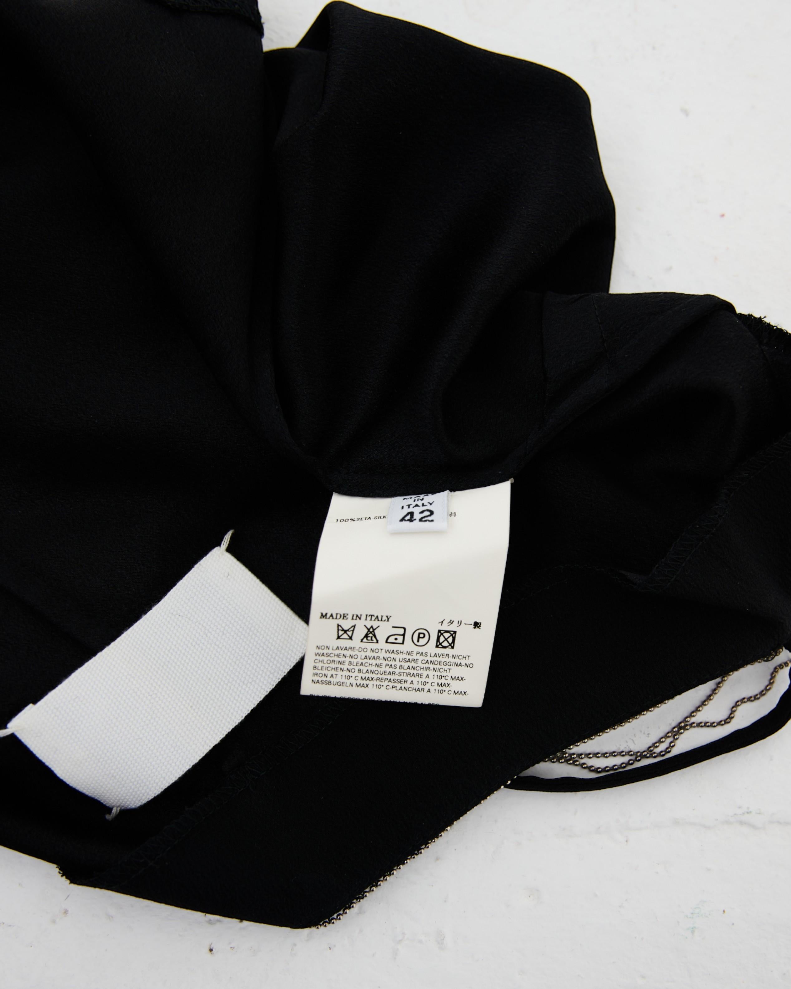 Martin Margiela S/S 2006 Set: Black Lined Top and Skirt in vendita 6