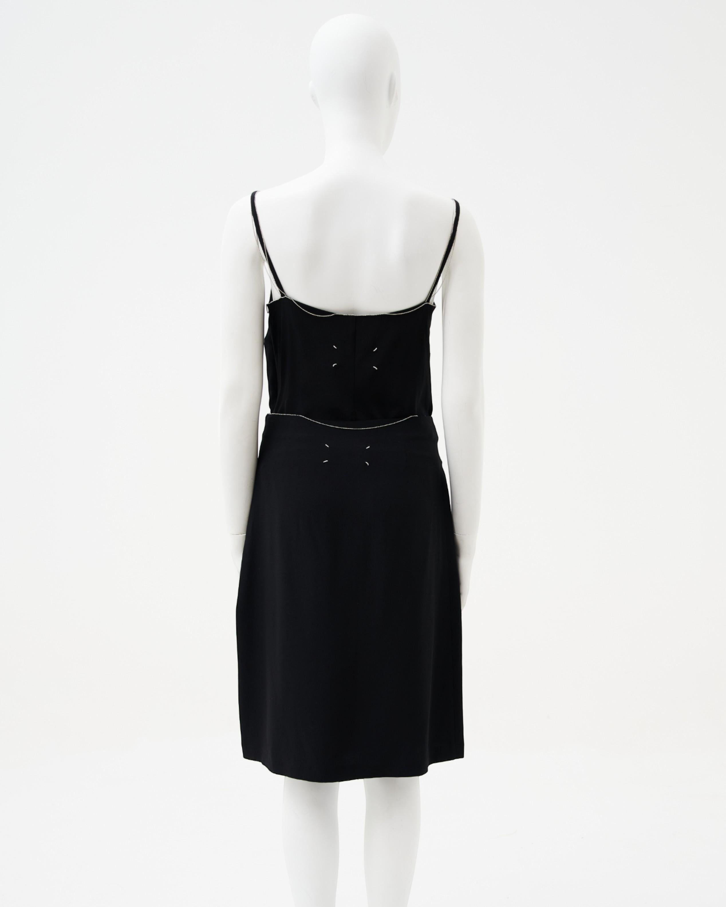 Martin Margiela S/S 2006 Set: Black Lined Top and Skirt In condizioni ottime in vendita a Milano, IT