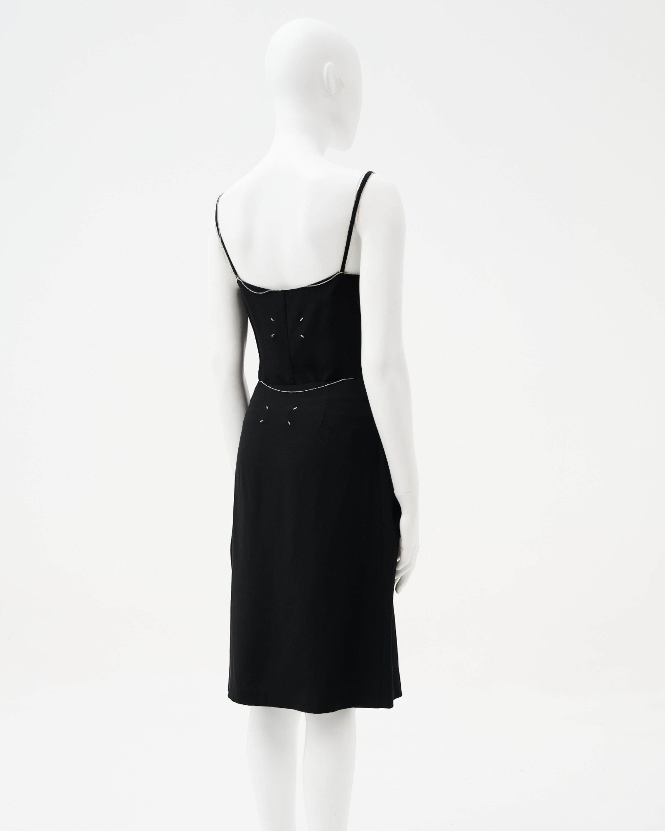 Donna Martin Margiela S/S 2006 Set: Black Lined Top and Skirt in vendita