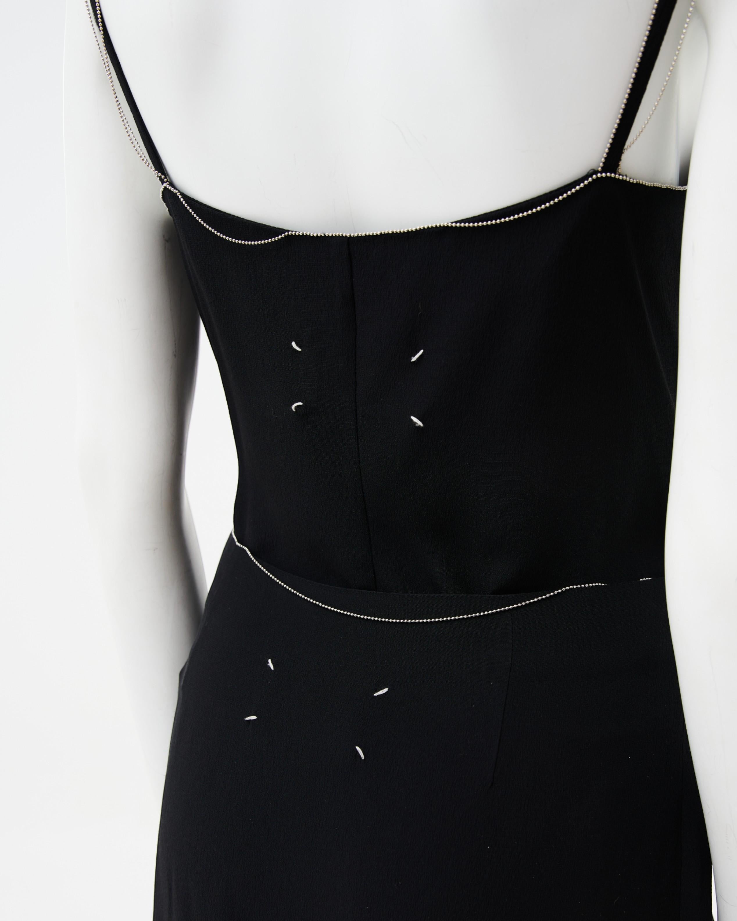Martin Margiela S/S 2006 Set: Black Lined Top and Skirt in vendita 1