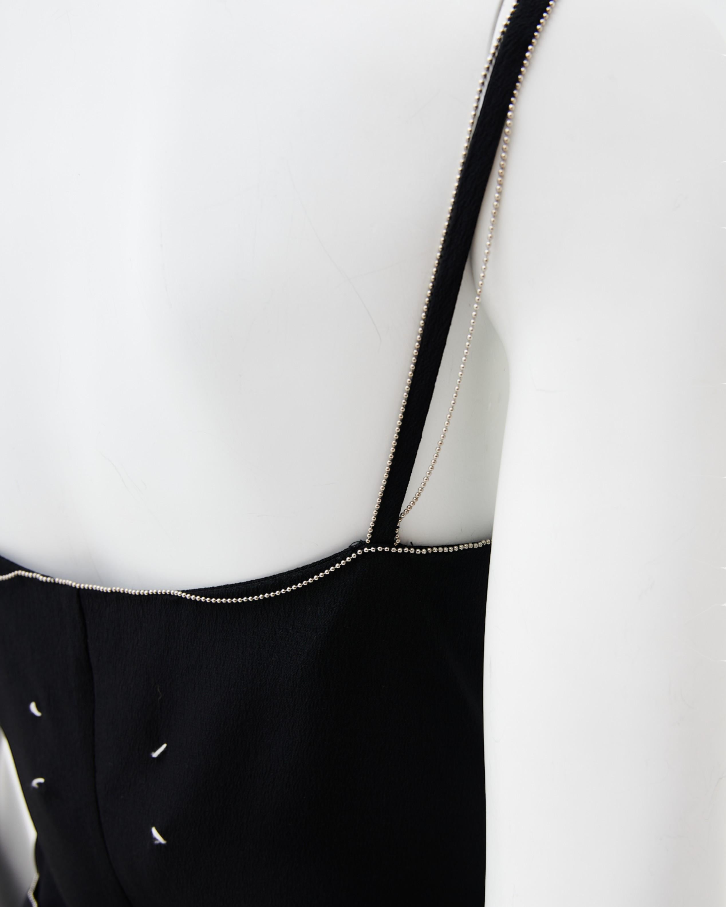 Martin Margiela S/S 2006 Set: Black Lined Top and Skirt in vendita 2