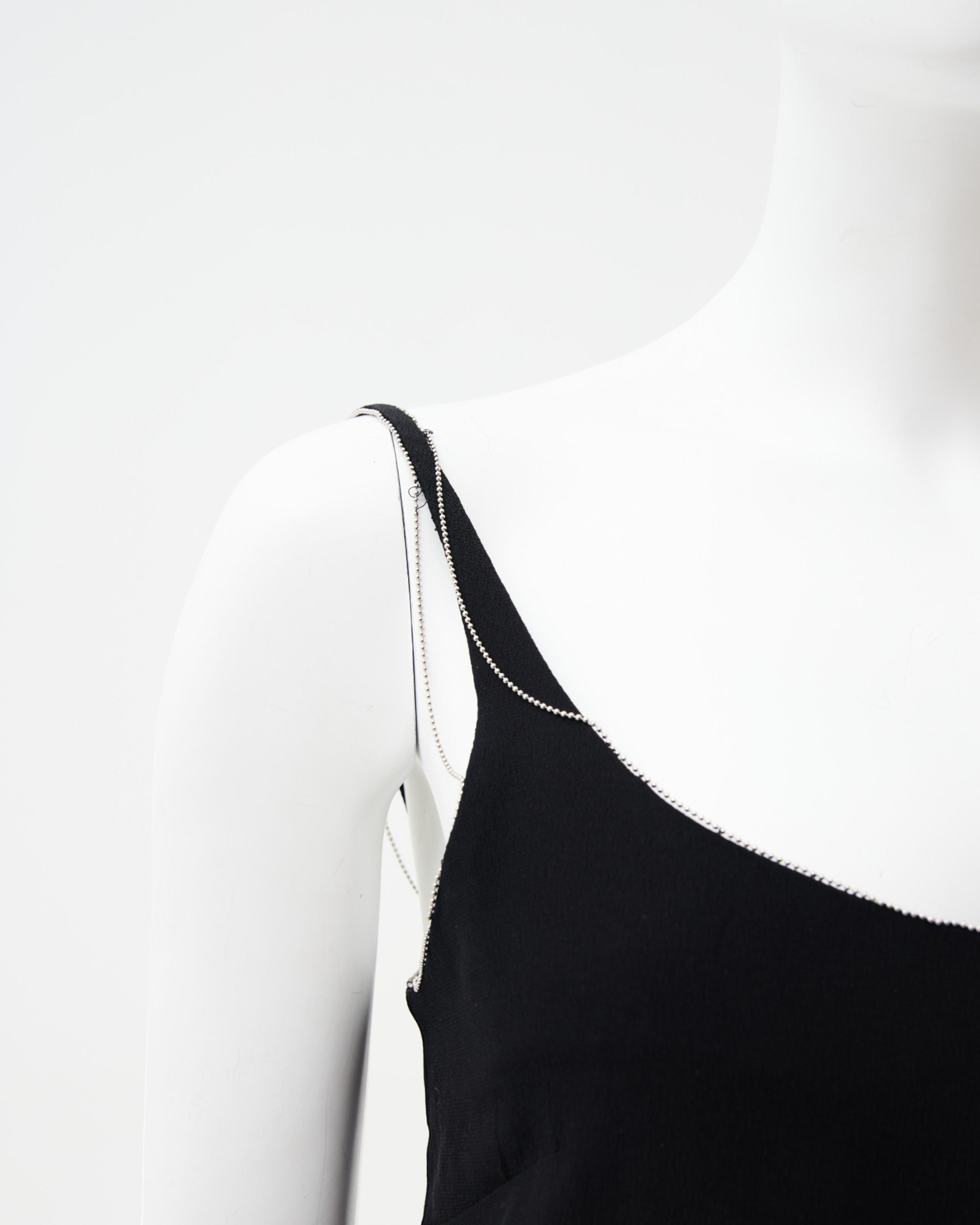 Martin Margiela S/S 2006 Set: Black Lined Top and Skirt in vendita 3