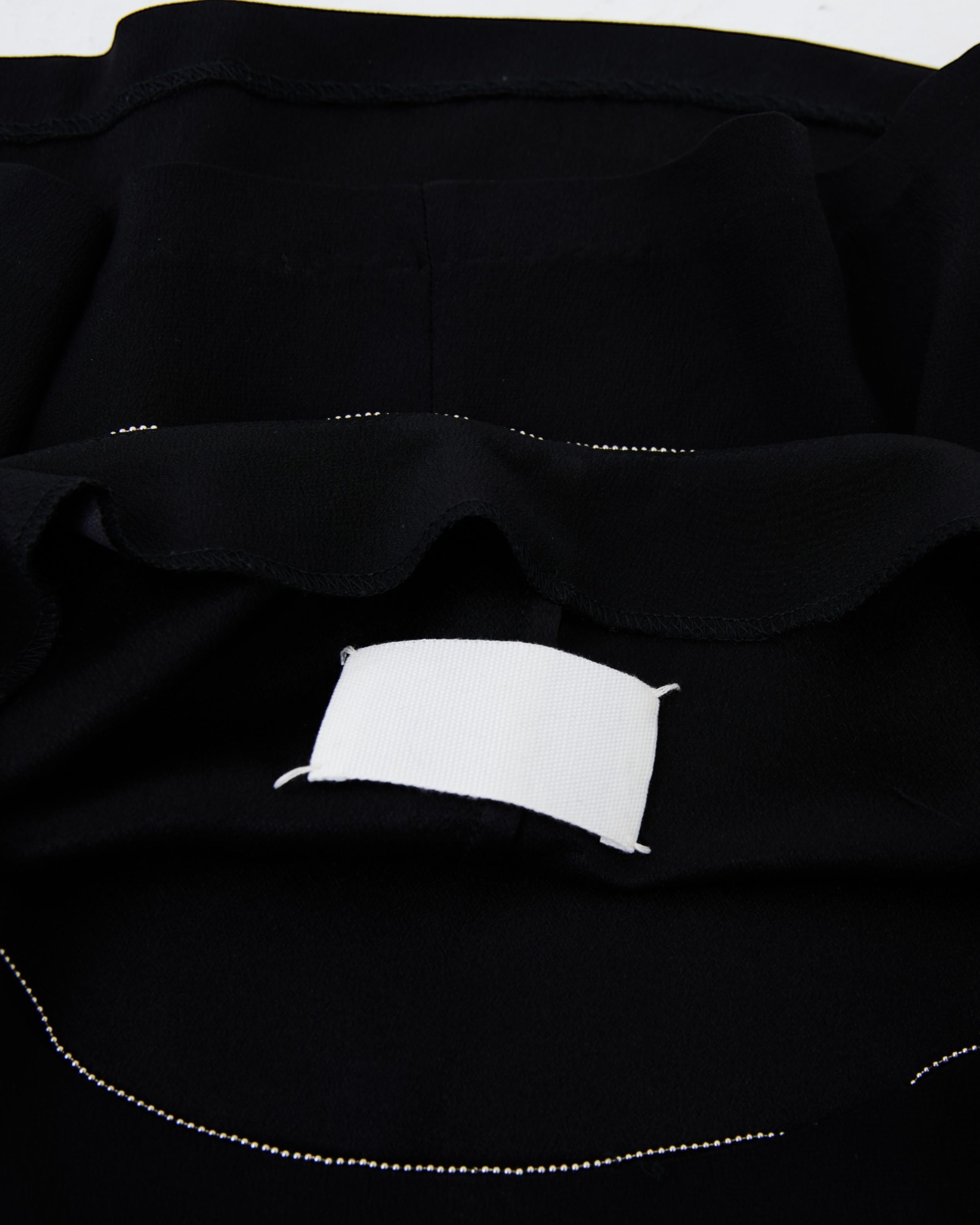 Martin Margiela S/S 2006 Set: Black Lined Top and Skirt in vendita 4