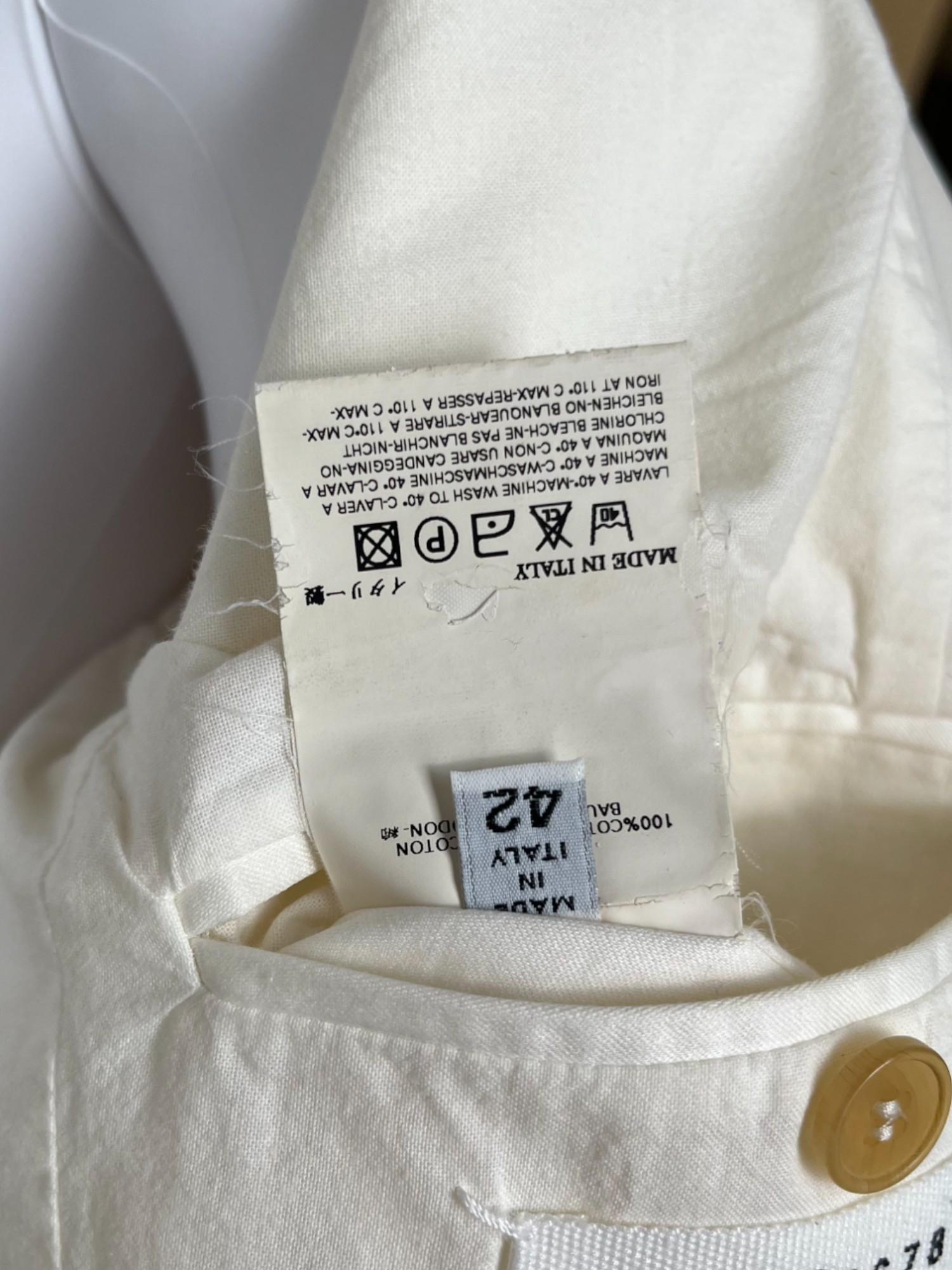 Martin Margiela S/S 2006 Blazer in cotone bianco in vendita 8