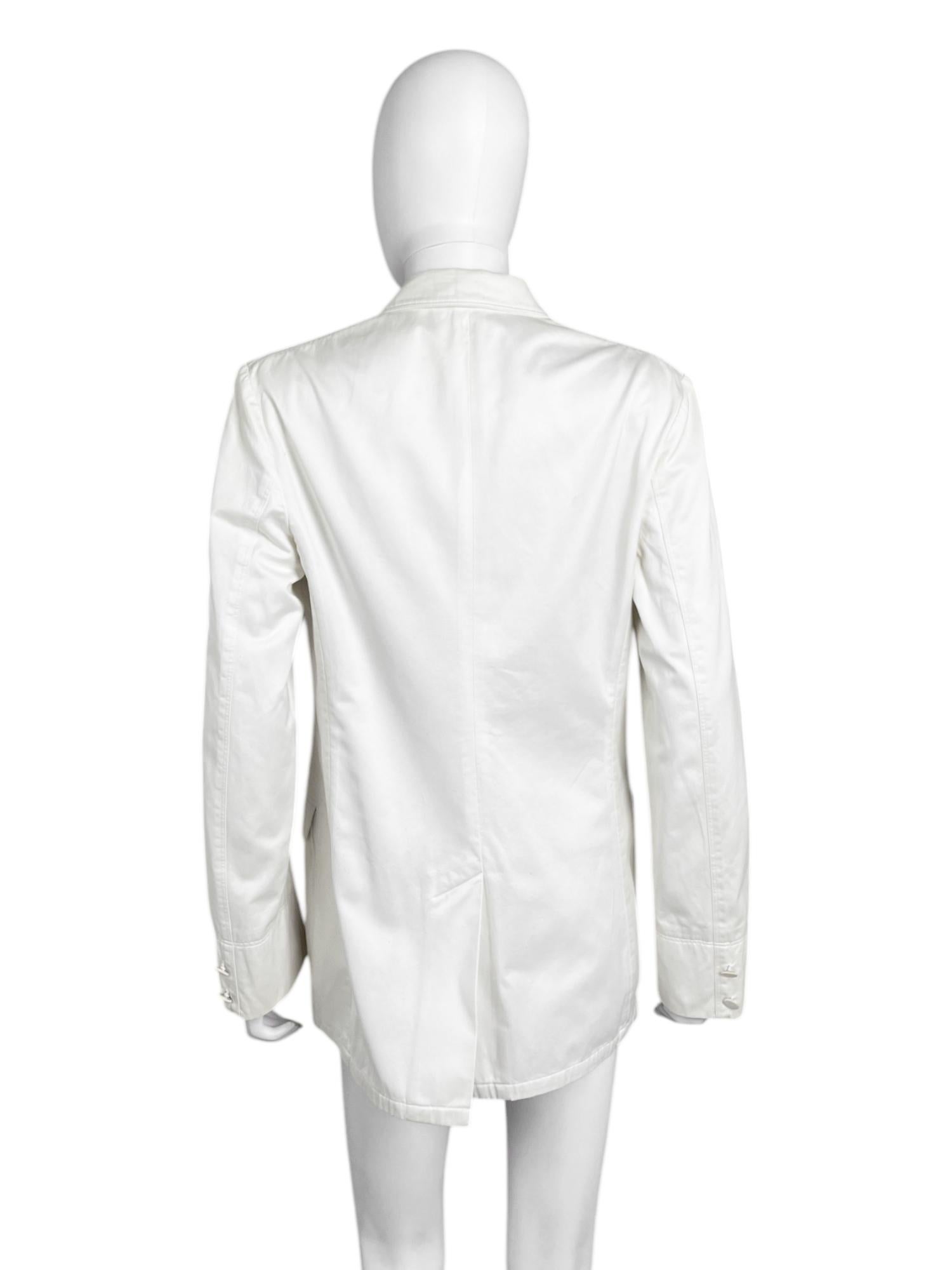 Grigio Martin Margiela S/S 2006 Blazer in cotone bianco in vendita