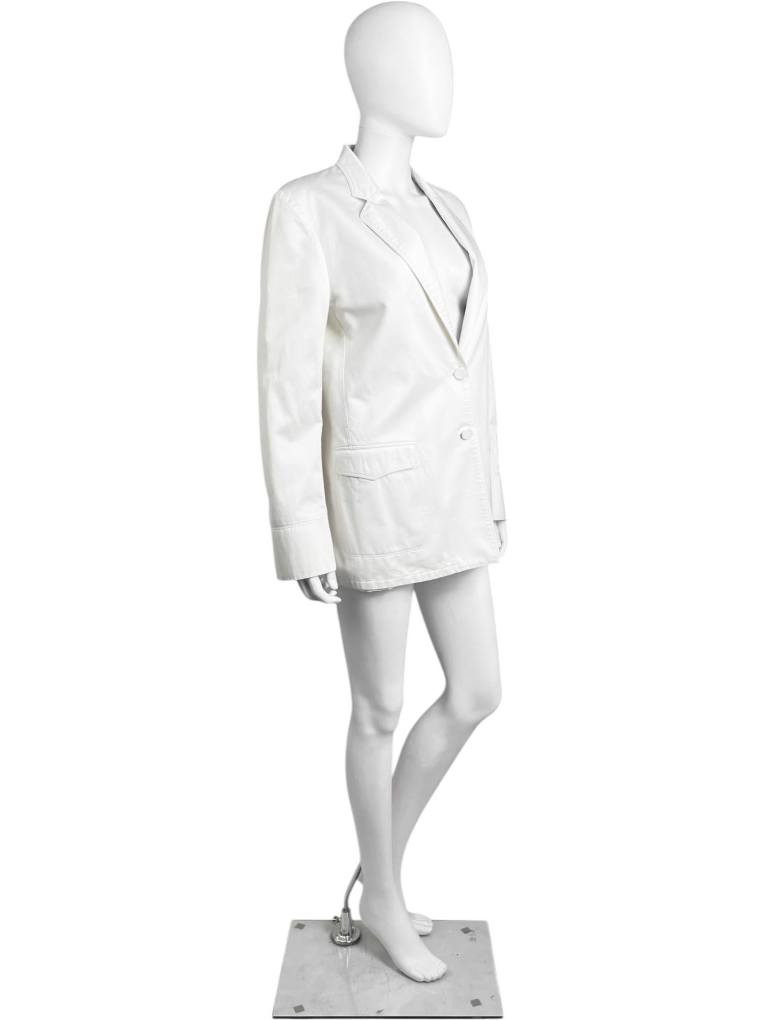 Martin Margiela S/S 2006 Blazer in cotone bianco in vendita 4