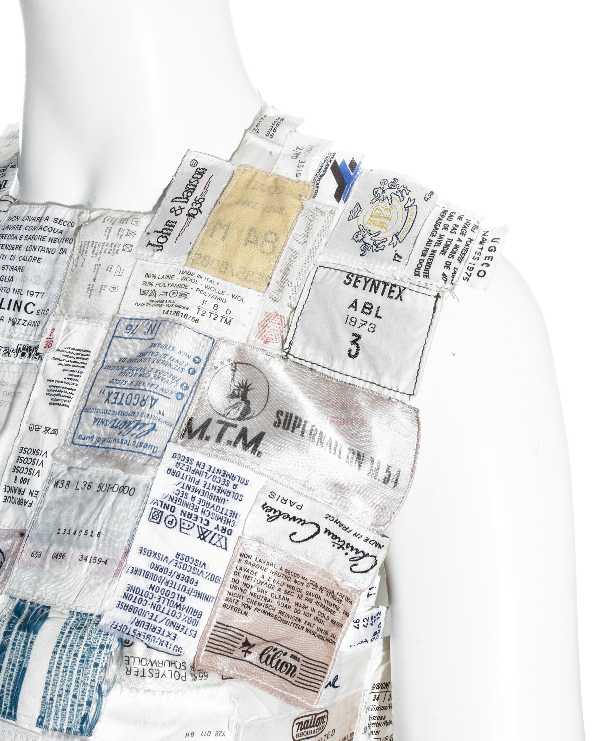 Women's Martin Margiela shirtfront made up of reclaimed vintage labels, ss 2001