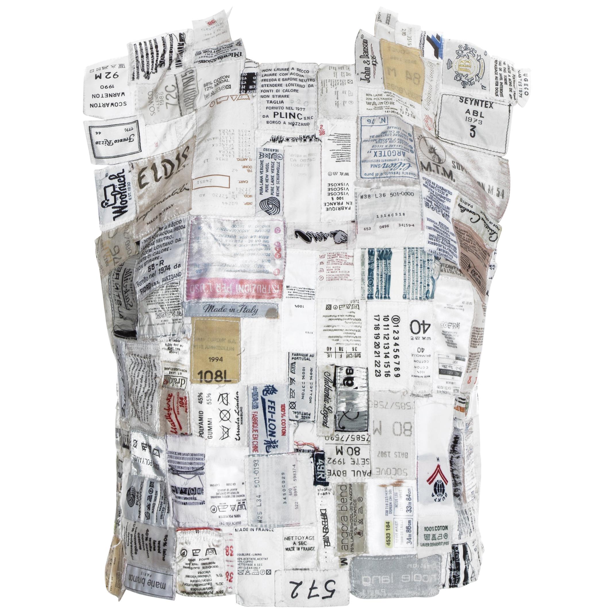 Martin Margiela shirtfront made up of reclaimed vintage labels, ss 2001