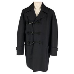 MARTIN MARGIELA Size 40 Navy Solid Wool Toggle Closure Coat
